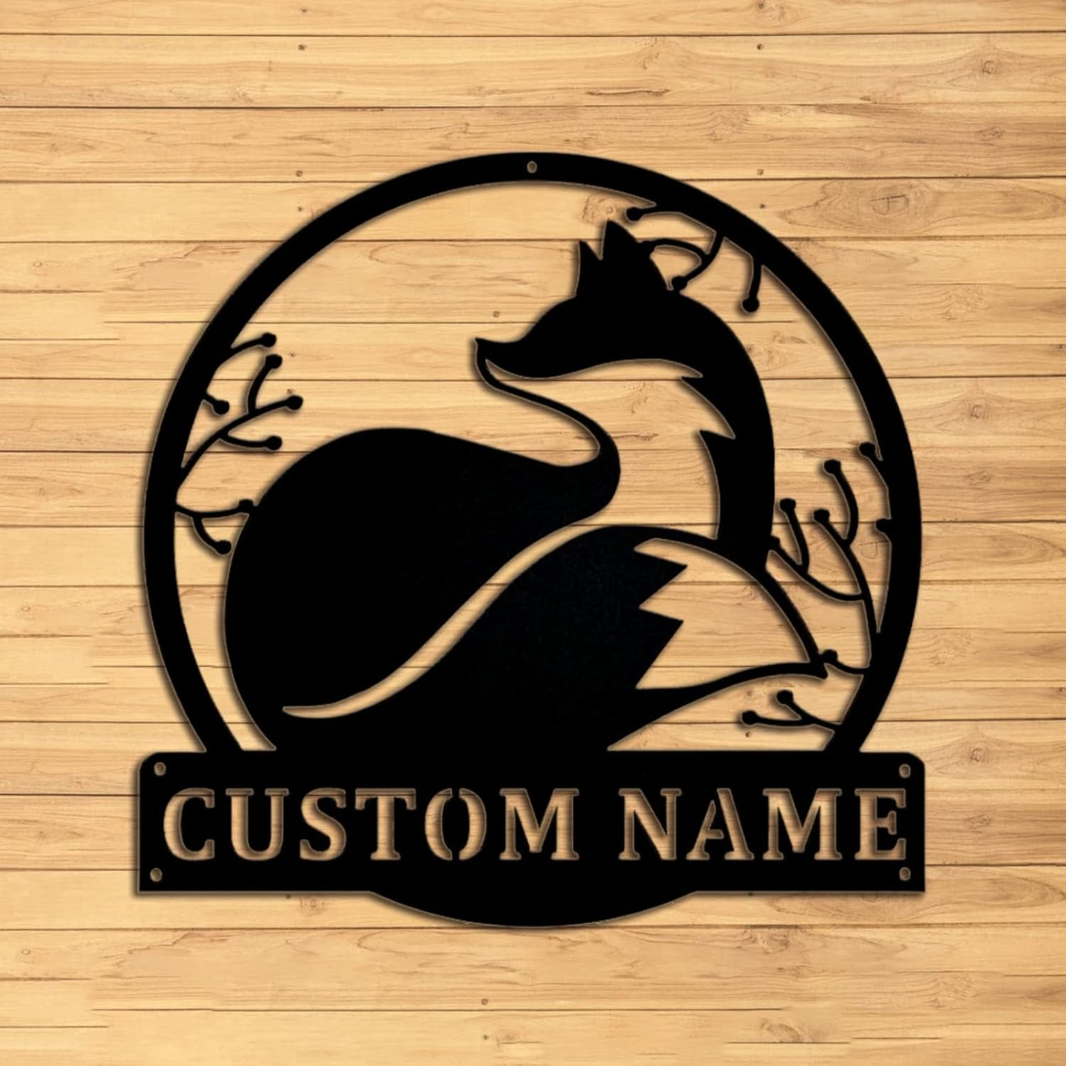 Politesers Custom Fox Metal Wall Signs Personalized Fox
