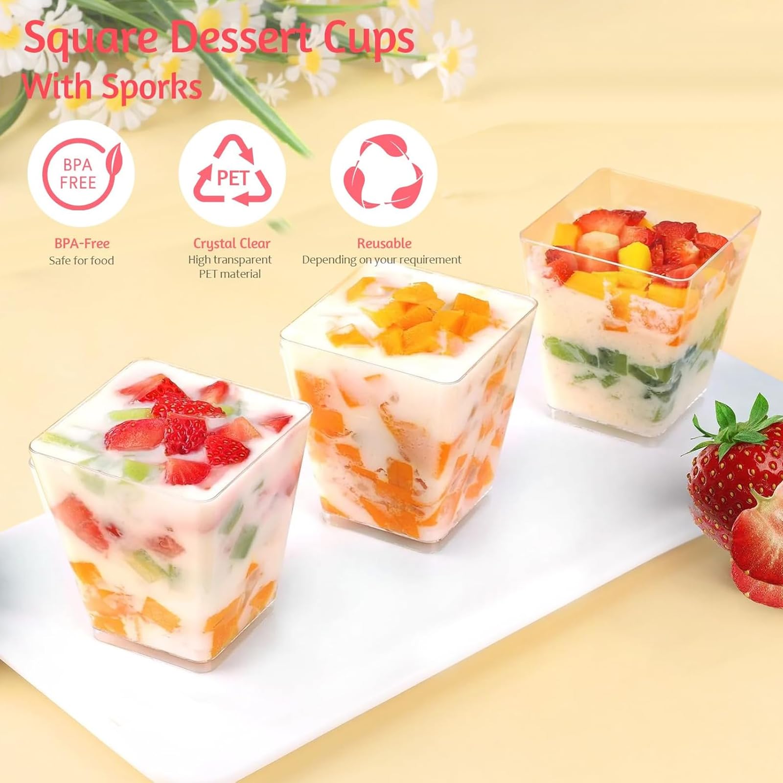 Cucchiai In Plastica Trasparente - 60 Pezzi Riutilizzabili, Per Dolci, Dessert E Insalate - Foto 4