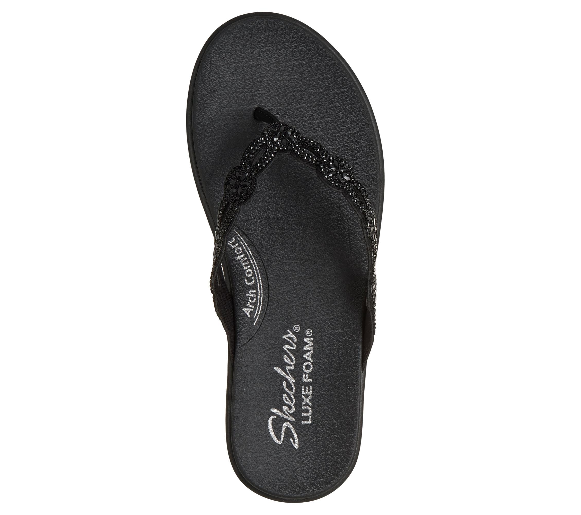 Skechers Meditation Luxe - Rhinestone Laser Cut Sandale plateFemme