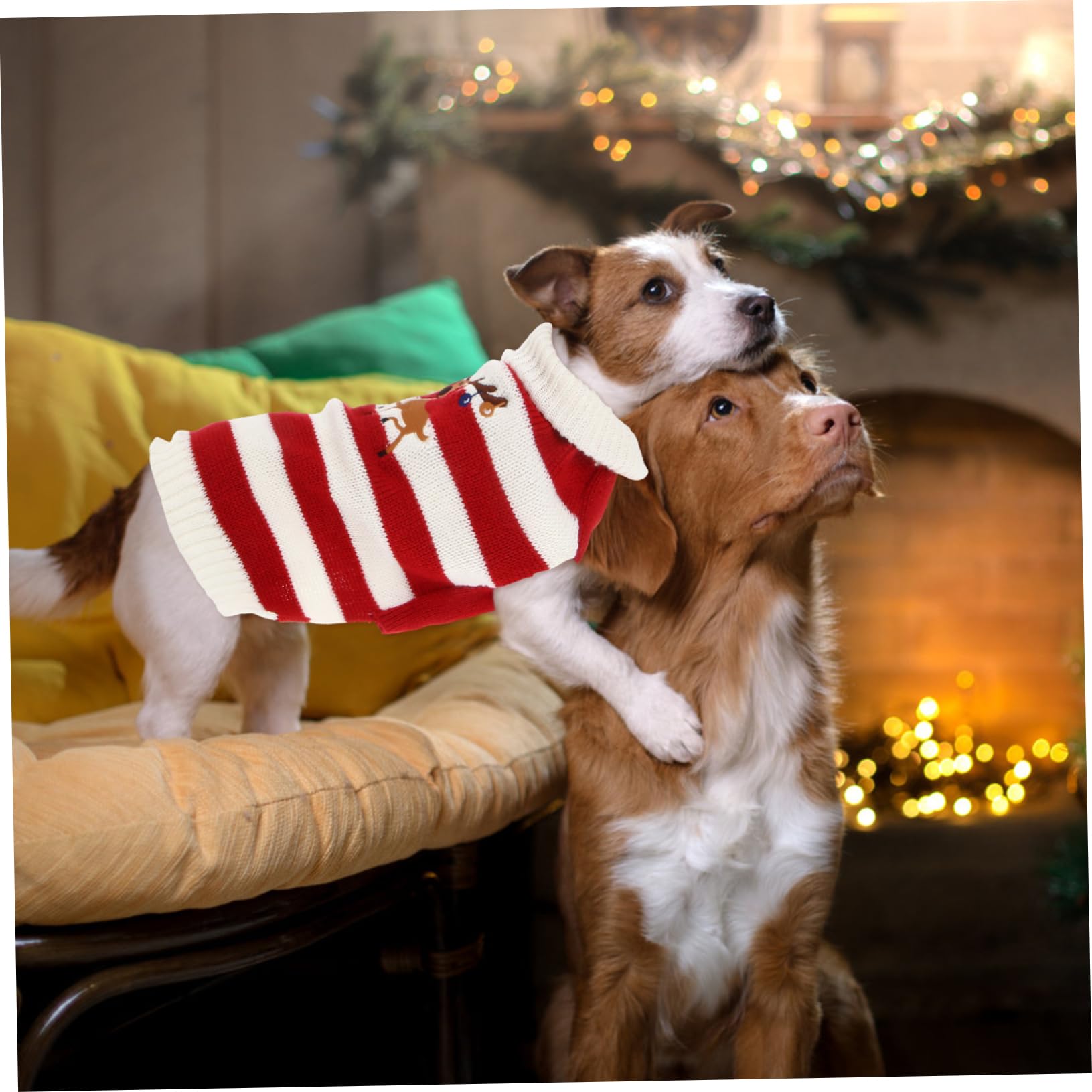 BESPORTBLE Roter Hundepullover aus Acrylfasern mit Elchmuster Ärmelloses Design für Stilvolle Weihnachtsfeiern im Winter Gemütlicher Pullover für Mittelgroße Hunde