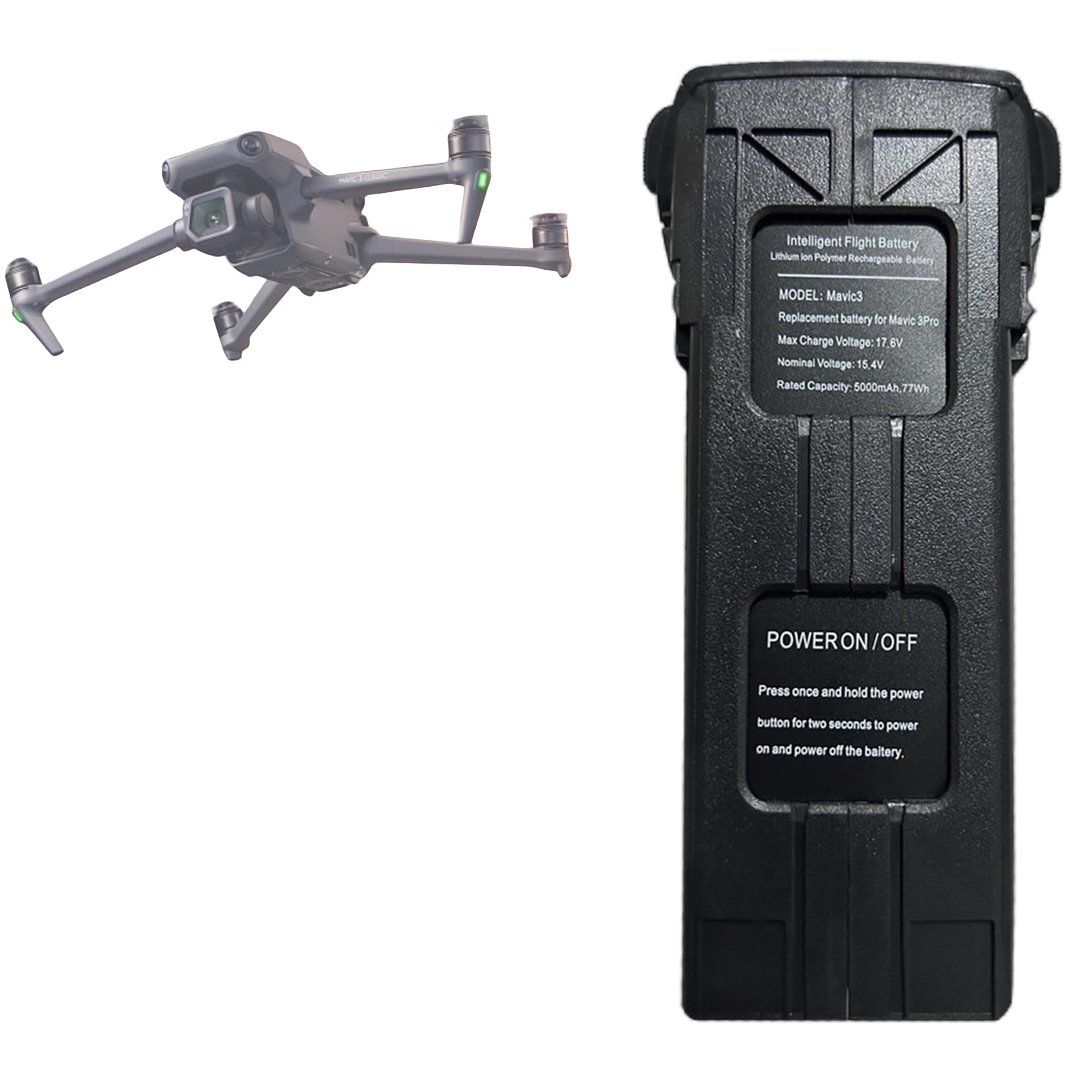 XITAIAN Batterie de Rechange 15,4 V 77 Wh 5000 mAh pour Drone Mavic 3 Classic Mavic 3 Pro Mavic 3 Pro Mavic 3 Cine Mavic 3 Pro Cine Mavic 3 Pro Cine Drone