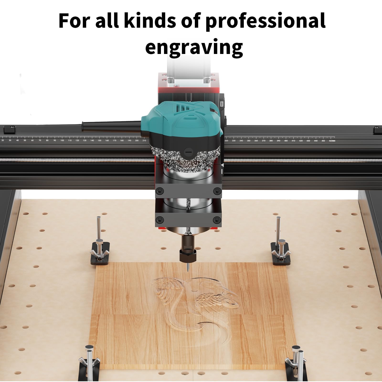 Twotrees Profesjonalna frezarka do drewna, 800 W, 30 000 obr./min, kompaktowa frezarka CNC do frezarki TTC450 Pro, z tulejami zaciskowymi 1/4"