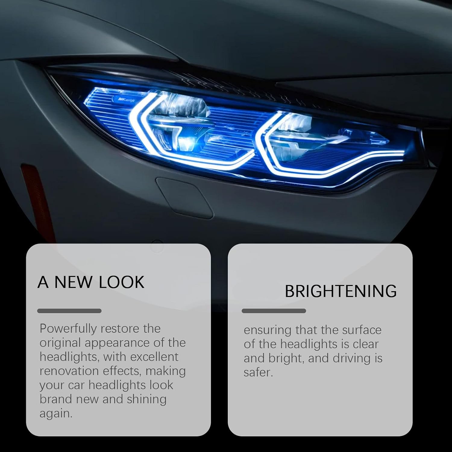 2025 New Headlight Restoration Kit, Headlight Repair Cream, Car Headlight Refurbish Agent, Protection Renovation Treatment Polishing Cleaner & Restorer Kit for Cars (2Pcs)
