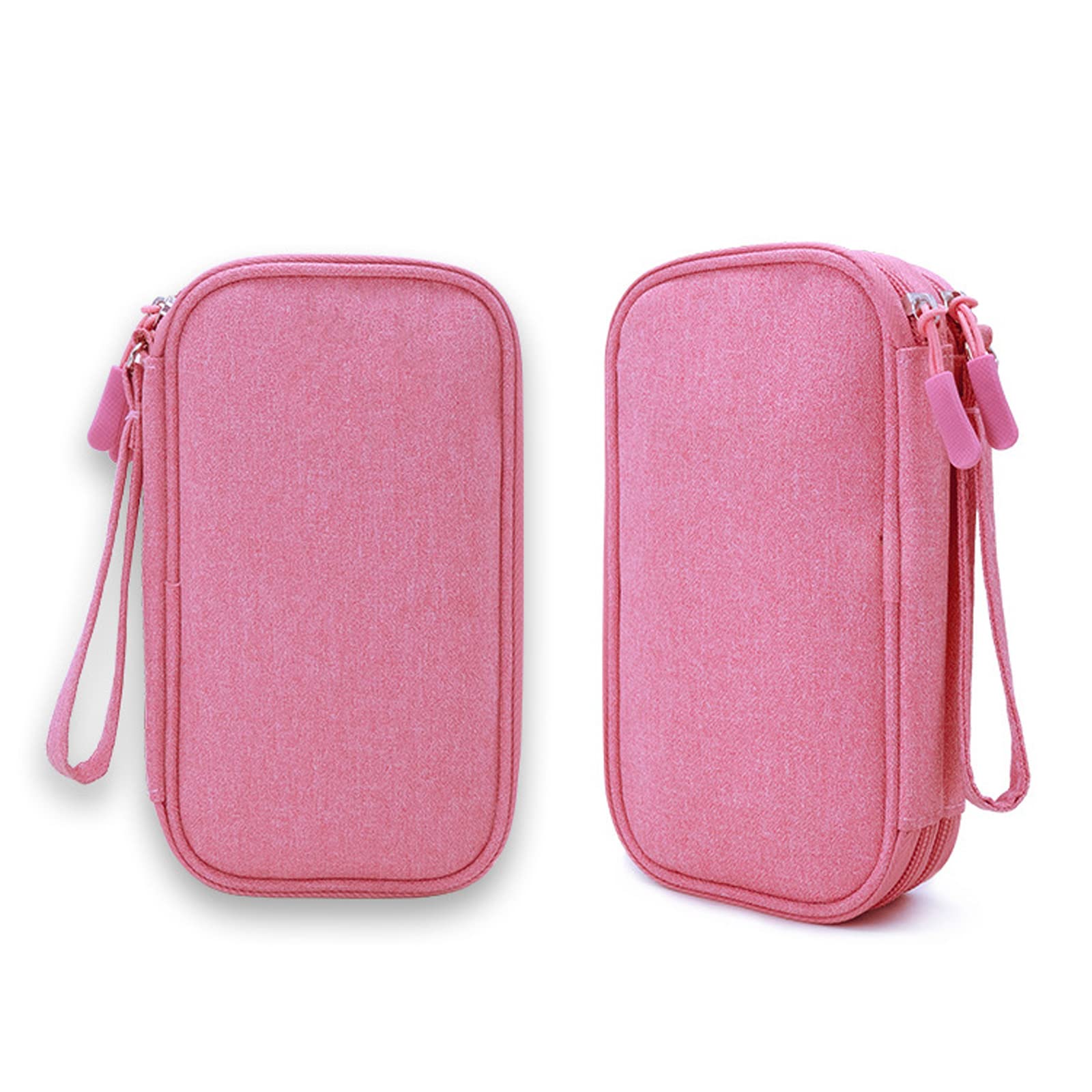 Diabetic Supplies Storage Bag Organizer Travel Case for Glucose Meter, Insulin Pens, Lancets, Blood Sugar Test Strips, Lancing Device, Pen Needles, Syringes, Medication, Pills, Alcohol Wipes (Pink)