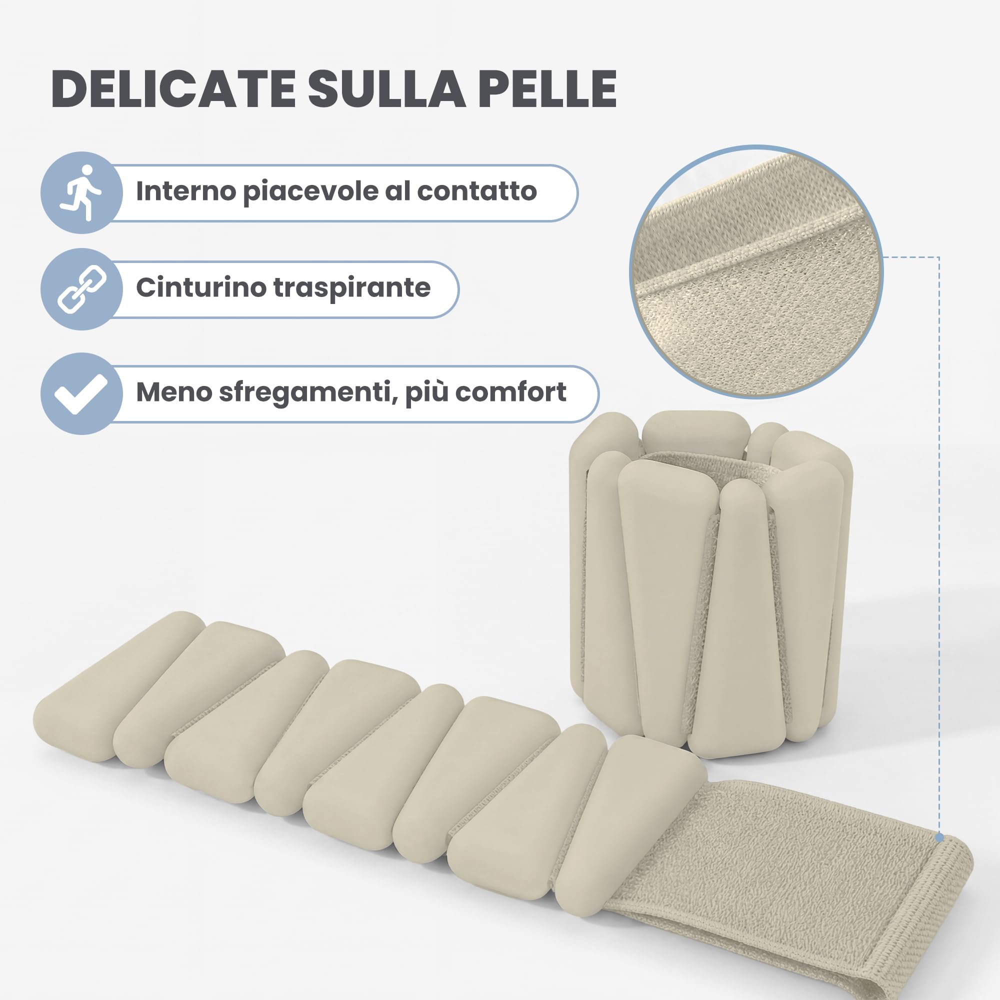 unycos - Coppia di Pesi Regolabili per Polsi e Caviglie, Cavigliere e Polsiere con Peso in Silicone, Acciaio e Velcro, per Yoga, Fitness, Pilates, Esercizi e Palestra Domestica