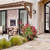 Vista 4 de Apliques de pared negros y dorados, lámpara de pared exterior de 20.87 pulgadas de alto, aluminio impermeable con faroles de cristal para exteriores