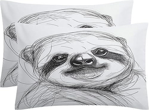 Miniatura 2 de OmErsa Juego de funda de edredón de perezoso tamaño California King, ropa de cama de animales, decoración de dormitorio, funda de edredón y 2 fundas