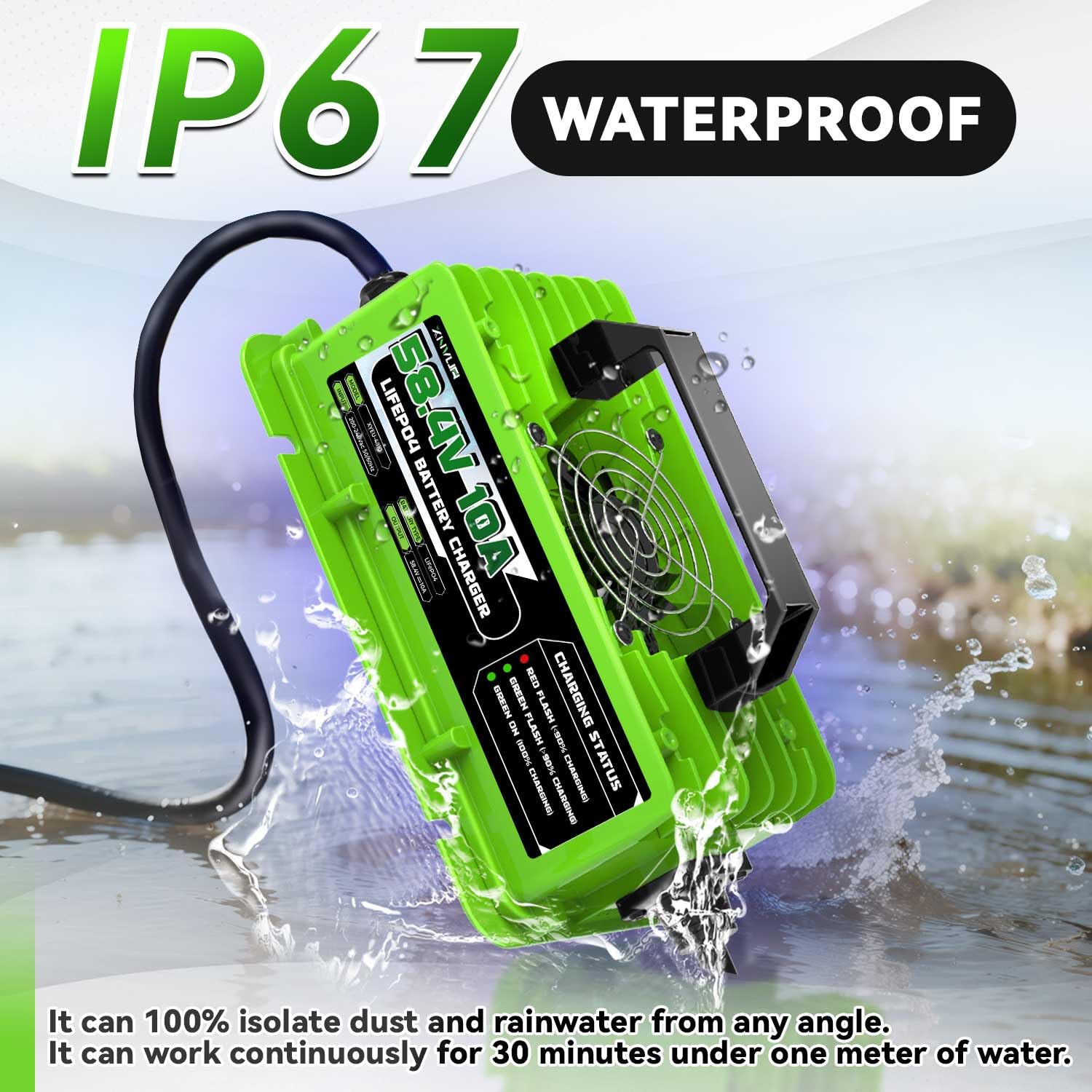 LiFePO4 Automatyczna inteligentna ładowarka do akumulatorów litowych LiFePO4 48 V (58,4 V)