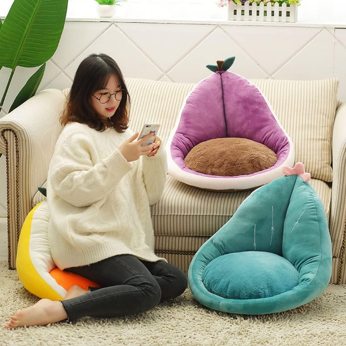 激安店舗 Kyazja 座布団 可愛い ふわふわ クッション 椅子 低反発 腰当て ブルー 背もたれ 滑り止め お尻が痛くならない 大きい 40 40cm 仕事用 オフィス 車 イス用 秋冬 プレゼント ダイニングチェア 座面クッション ベンチクッション 折りたたみ Tapetam Hu