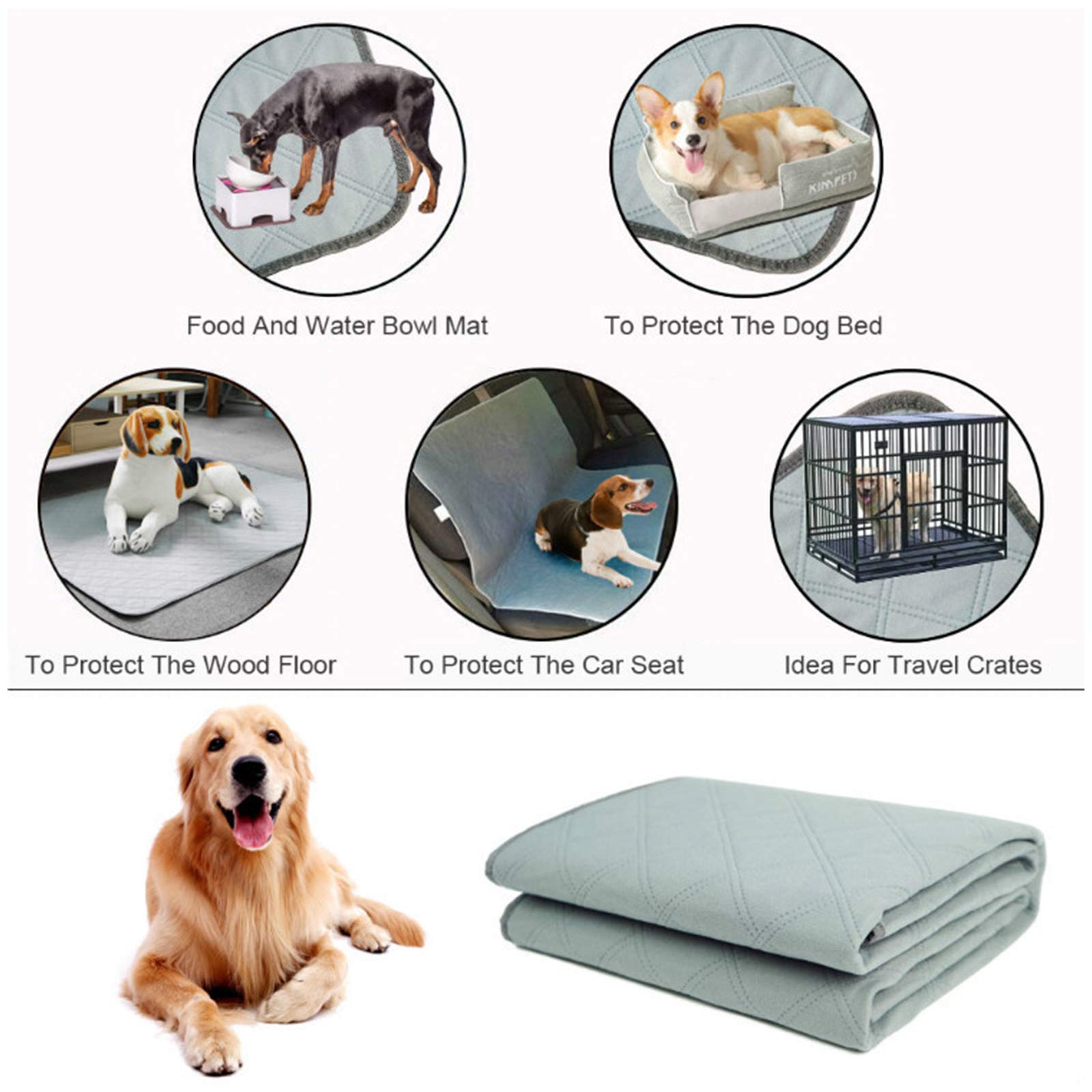 Tappetini Igienico per Cani E Gatti,Tappetini per Urine Lavabile E Assorbente per Conigli, Cucci,Lavabile in Lavatrice Impermeabile Tappetino, Moquette Riutilizzabile
