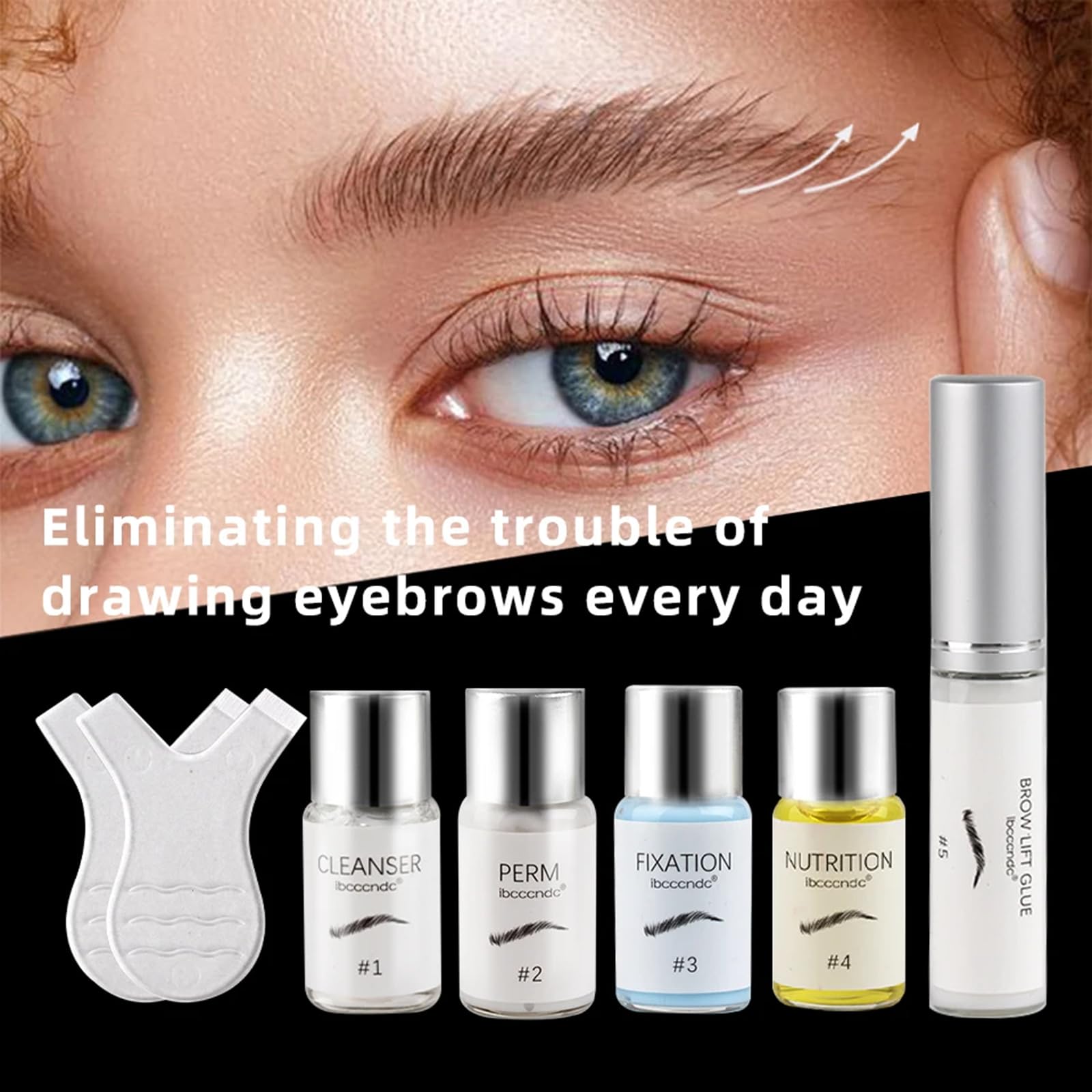 Kit Laminado de Cejas, Brow Lamination Kit Dura 6-8 Semanas, 15 Usos, Cejas Laminadas seguras y efectivas, Semipermanente Adecuado para Salón