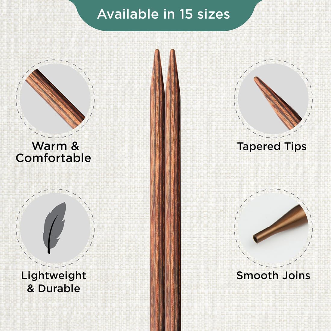 KnitPro Ginger Interchangeable Circular Needles 4" (10cm) | US Size 7 (4.5mm)