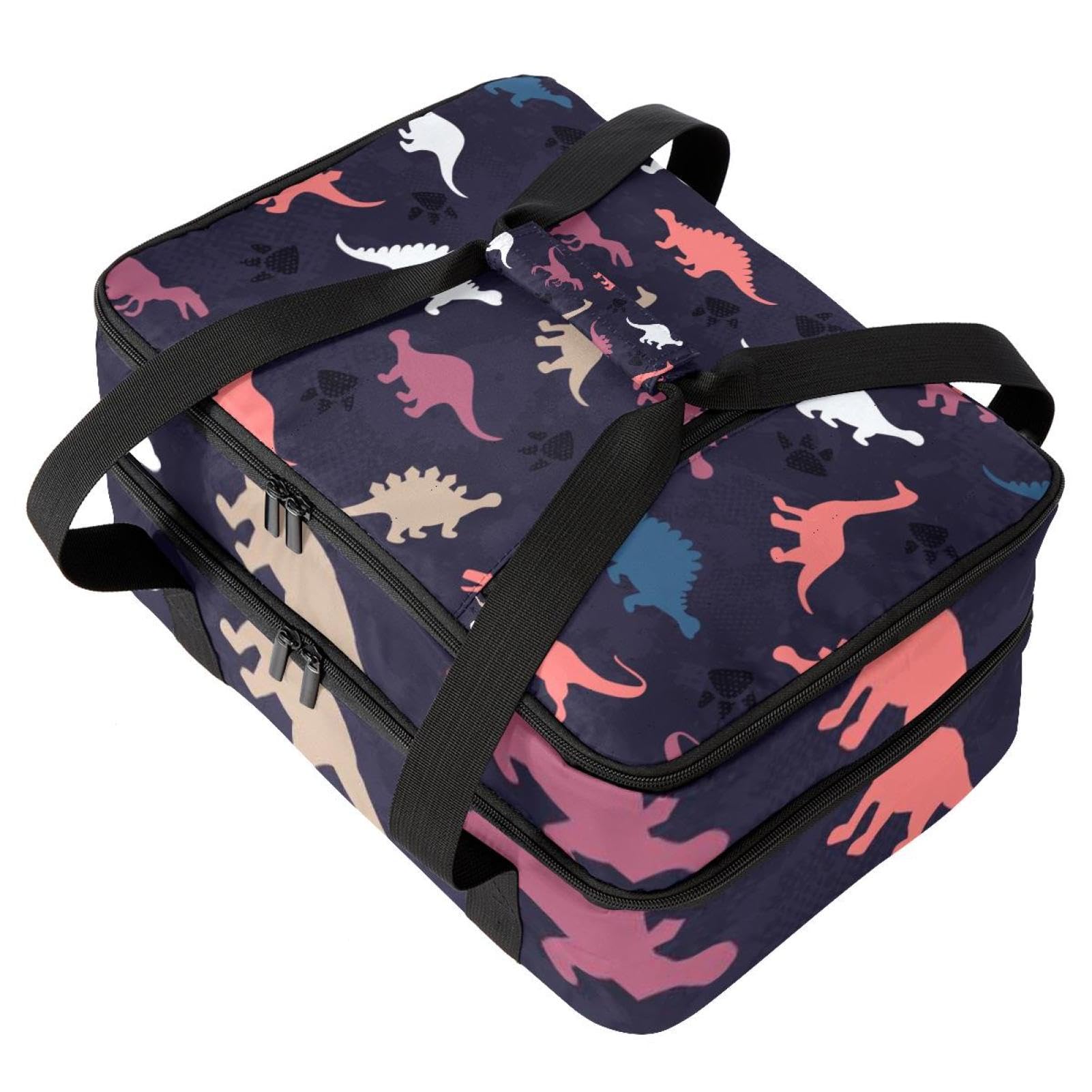 Grand sac à déjeuner isotherme pour homme et femme, double couche, étanche, étanche, réutilisable, sac fourre-tout pour le travail, l'école, le pique-nique, la plage, le camping, les voyages, motif