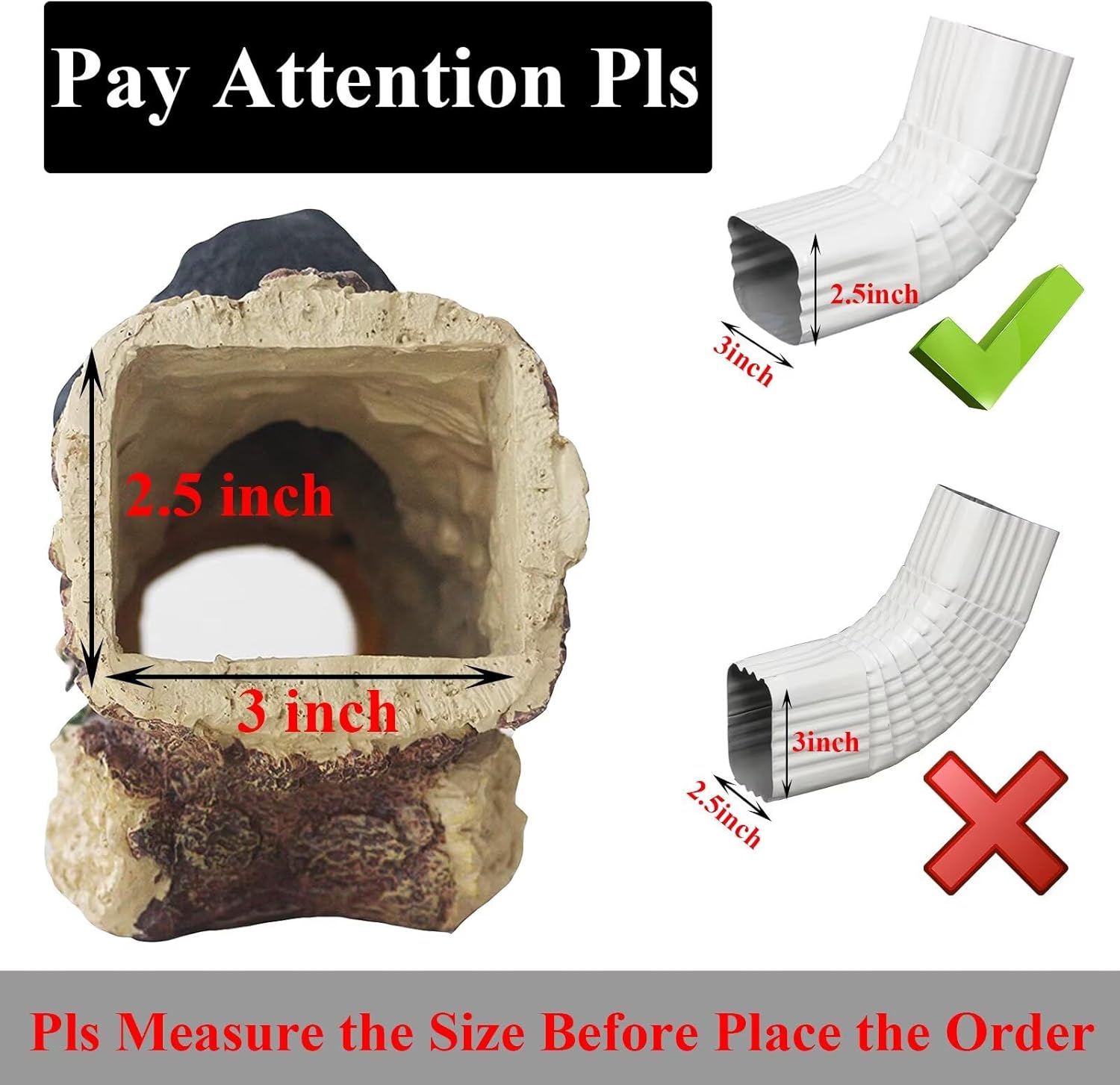 Outdoor Statue for Downspout Extension, Curious Bear Shape Downspout Diverter Garden Decorative, Whimsical Full Color Downspout Gutter Extender for Yard, Lawn, Patio, Fittting Downspout up to 3”x2.5”