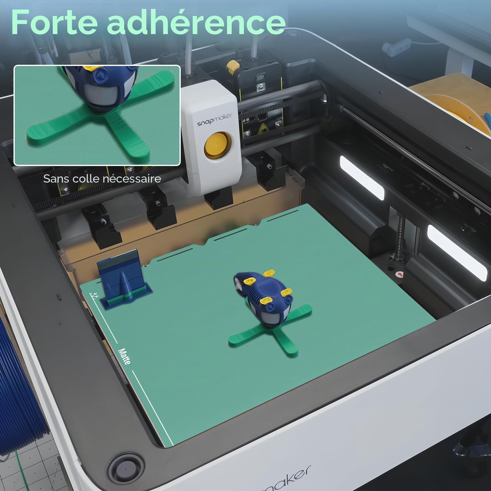 Plateau Froid 276x293mm Cold Plate Double Face Brillante & Mate, Surface Impression Basse Température Forte Adhérence, Compatible with Snapmaker U1 Imprimante 3D (Sans Colle)