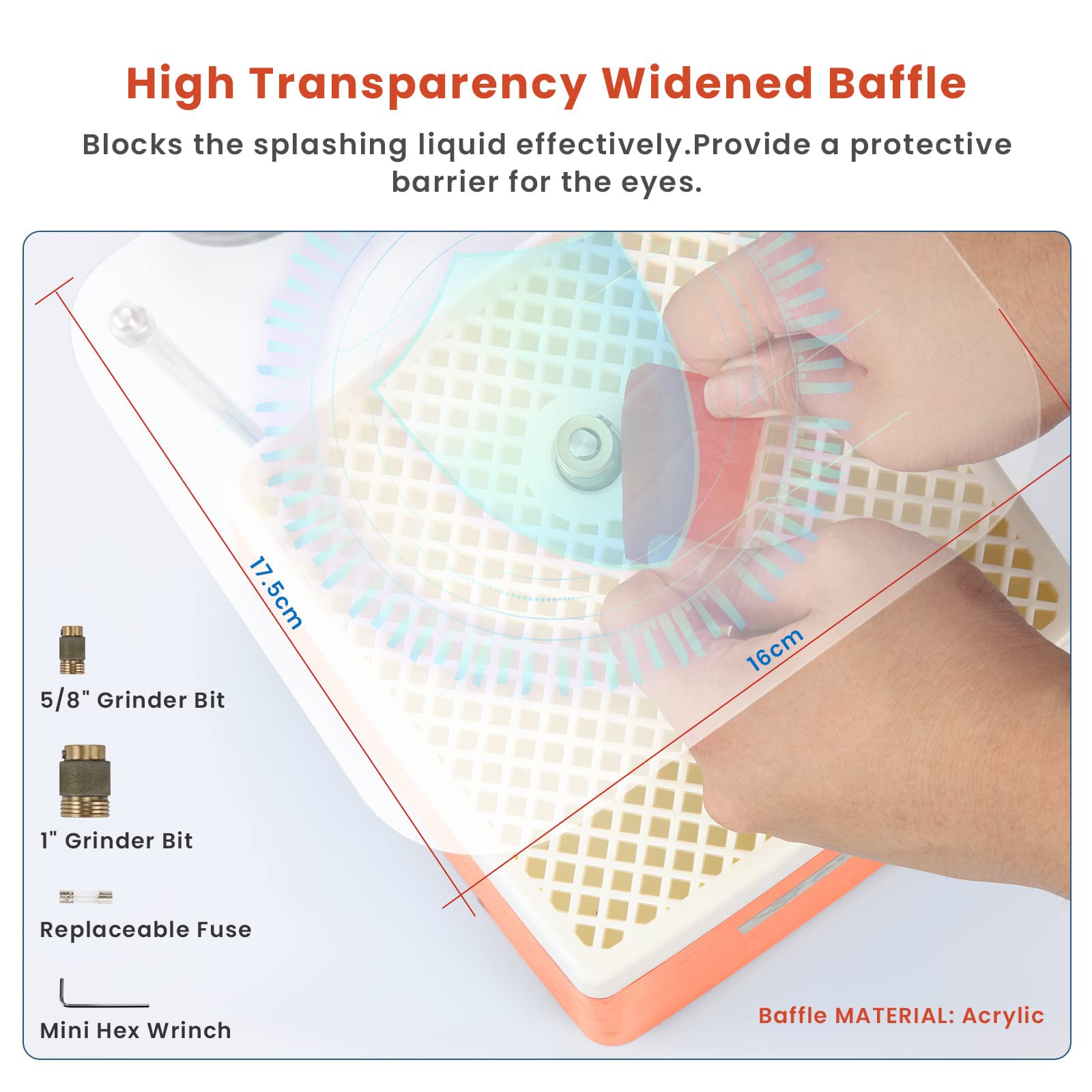 Meuleuse à Vitrail 65W Avec Pare-Éclats En Acrylique, Machine