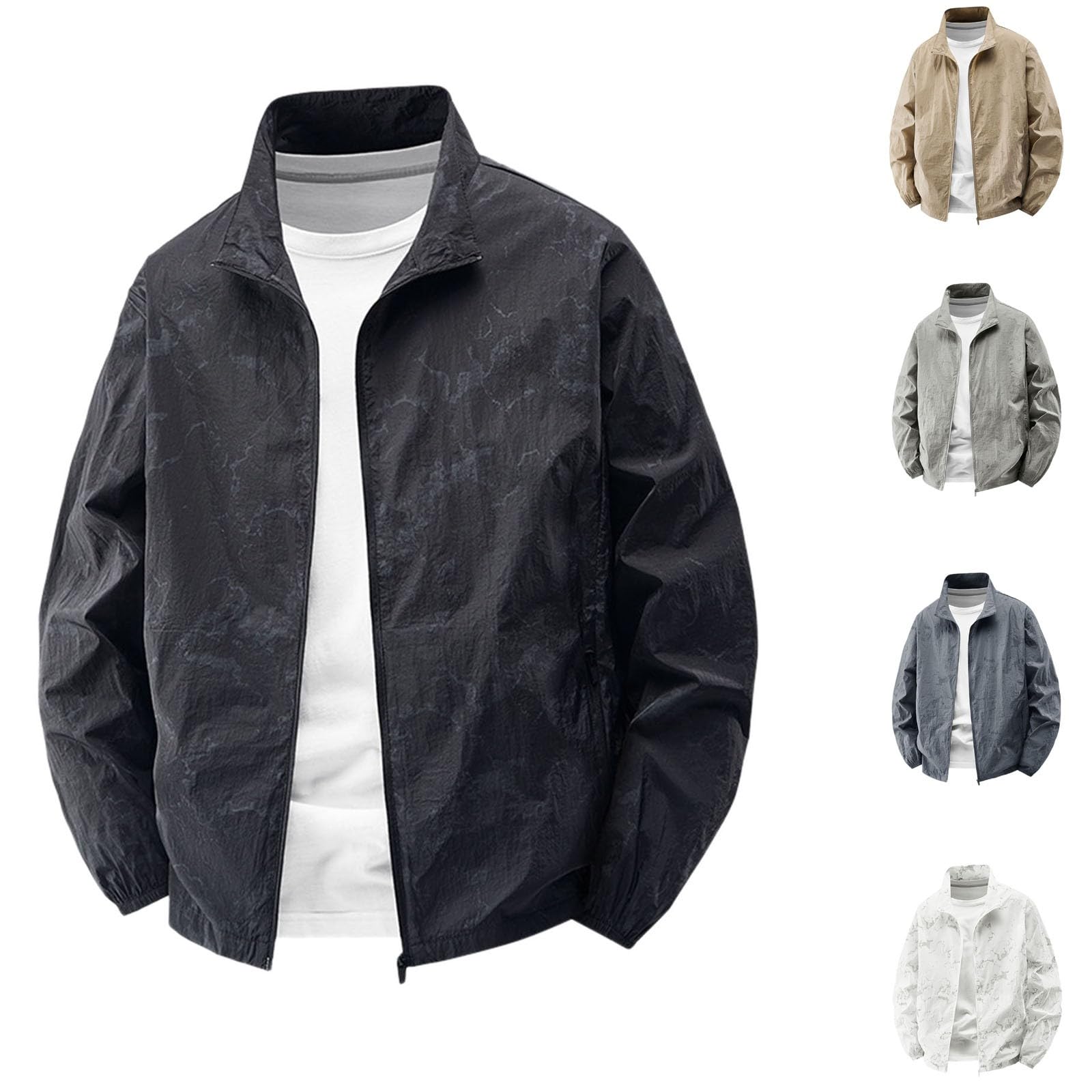 Chaqueta deportiva cortavientos protección solar para hombre ligera transpirable
