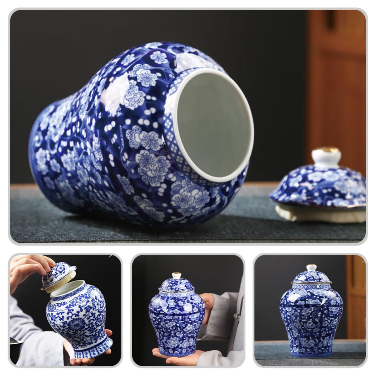 Abaodam Vintage Keramik Teedose im Chinesischen Stil 330 Ml