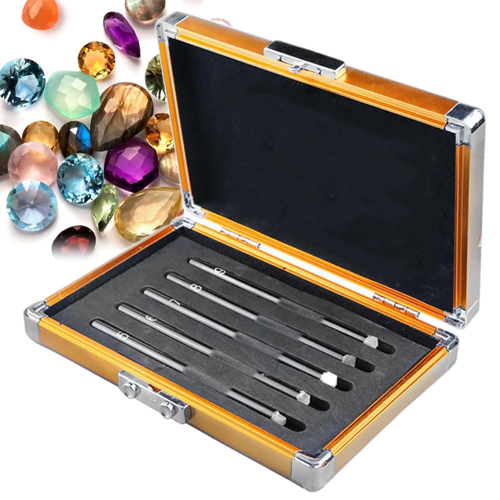 Adtzpc Scratch Tester Hardness Test Pen, 5-9 Industrial Mineral Identification Kit With Storage Box, Relative Wear Resistance Testing For Ceramic, Tile Concrete, Geological Research