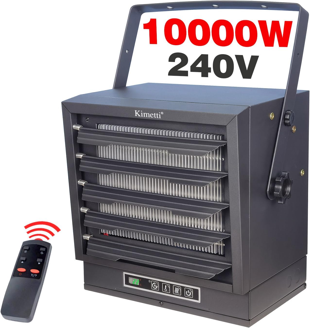 10000W/240v Electric Garage Heater, Hard Wired Fan-Forced Ceiling Mount Heater with Full-Function Remote and Safety Overheat Protection, Thermostat Control, ETL Compliant