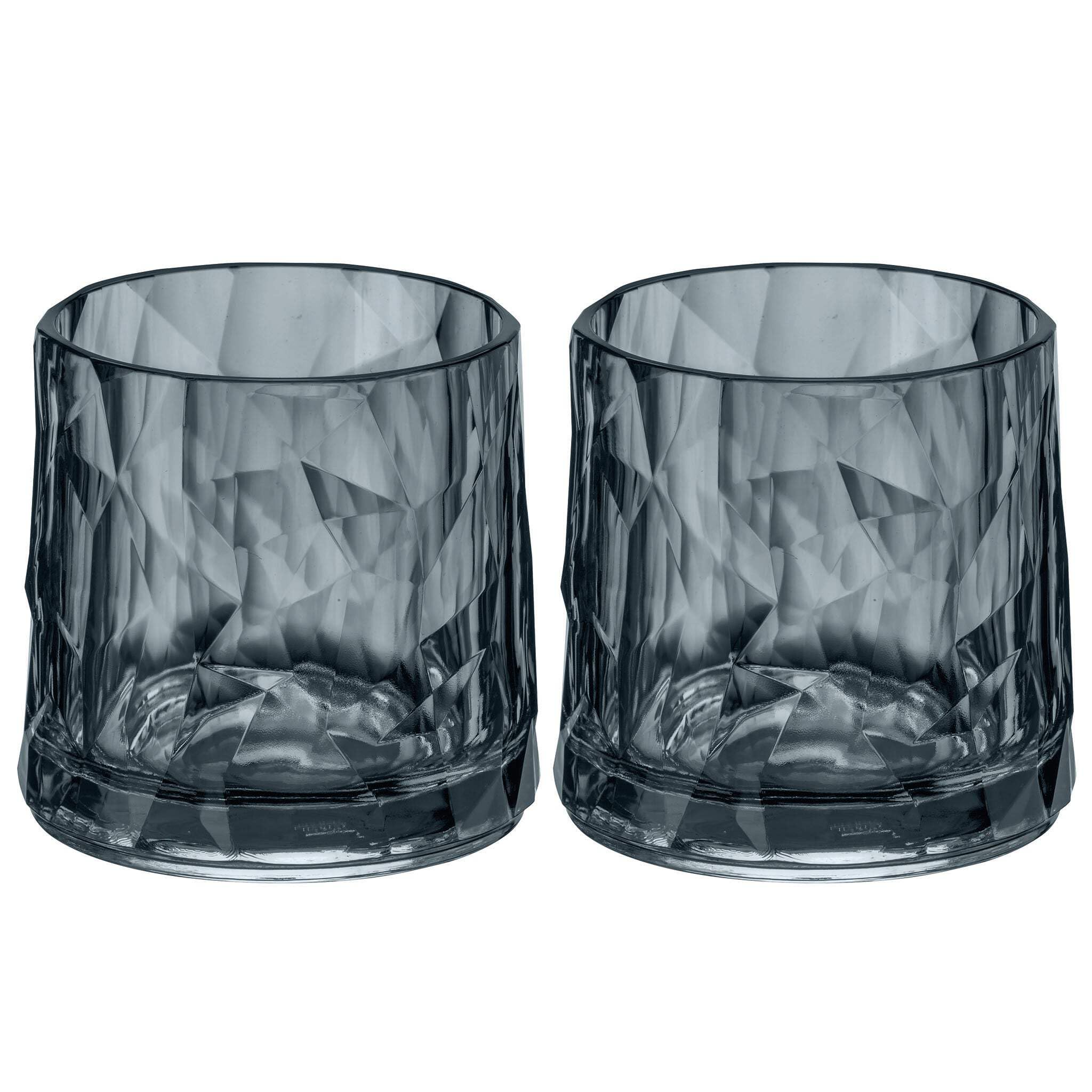 Koziol Superglas Club No. 2 Whiskeyglas – 2er Set, 250 ml, Kristallklarer Kunststoff