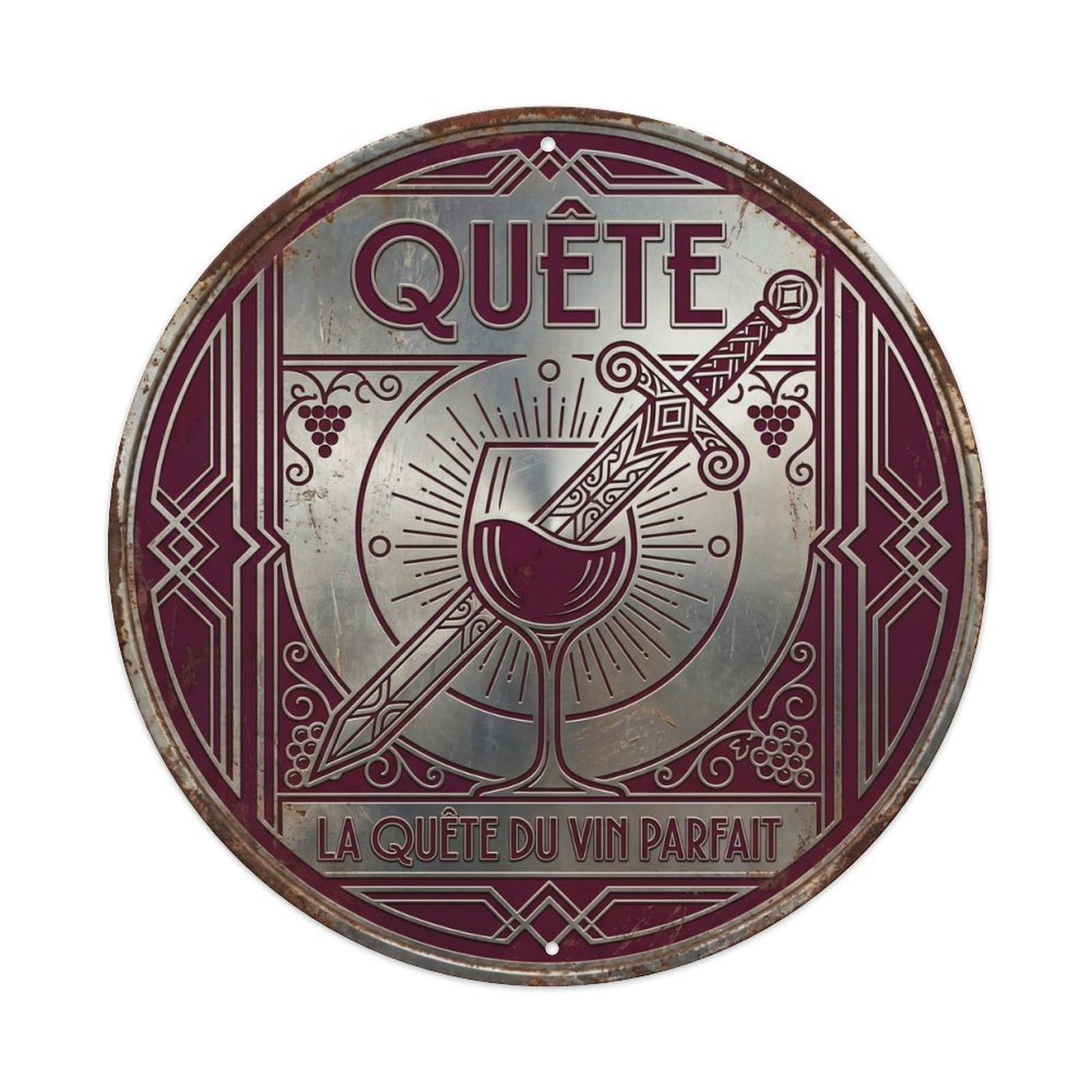 Quest Humorous Mancave Quest Vintage Metal Tin Sign Plaque Wall Decor for Cafe, Club Bar, Office, Garden Metal Poster 8x8Inch