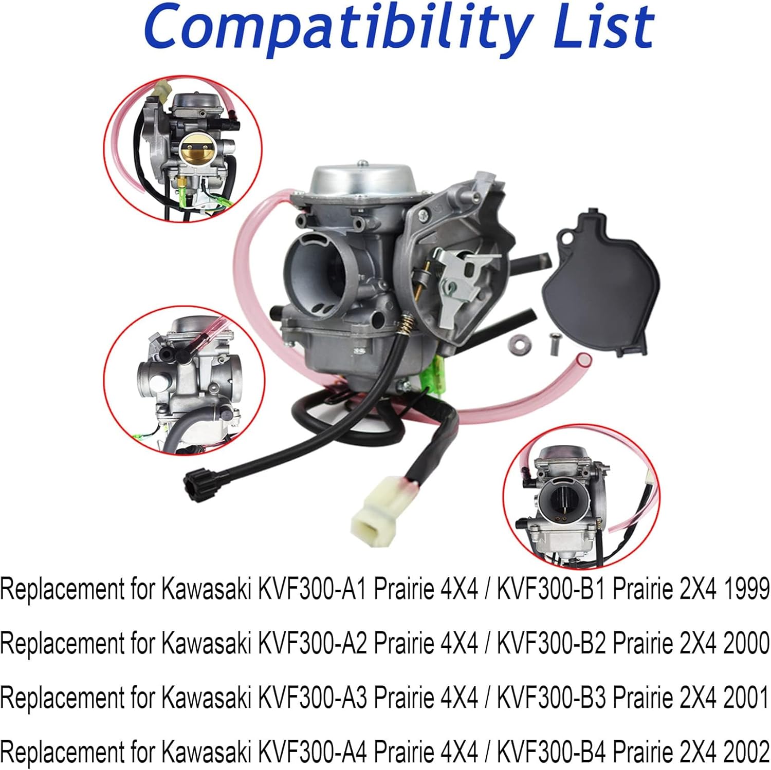 Silscvtt Carburetor Replacement for Kawasaki KVF300 Prairie 2X4 4X4 1999 2000 2001 2002 Carb