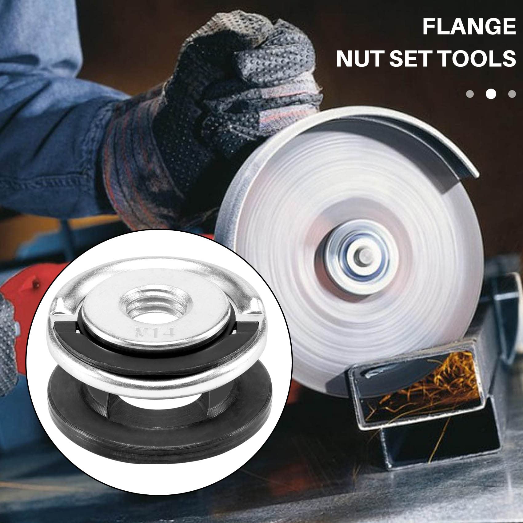 Set Dado Flangia Per Smerigliatrice Angolare - Filettatura M14, 2 Pezzi Per Fissaggio Disco - Foto 3