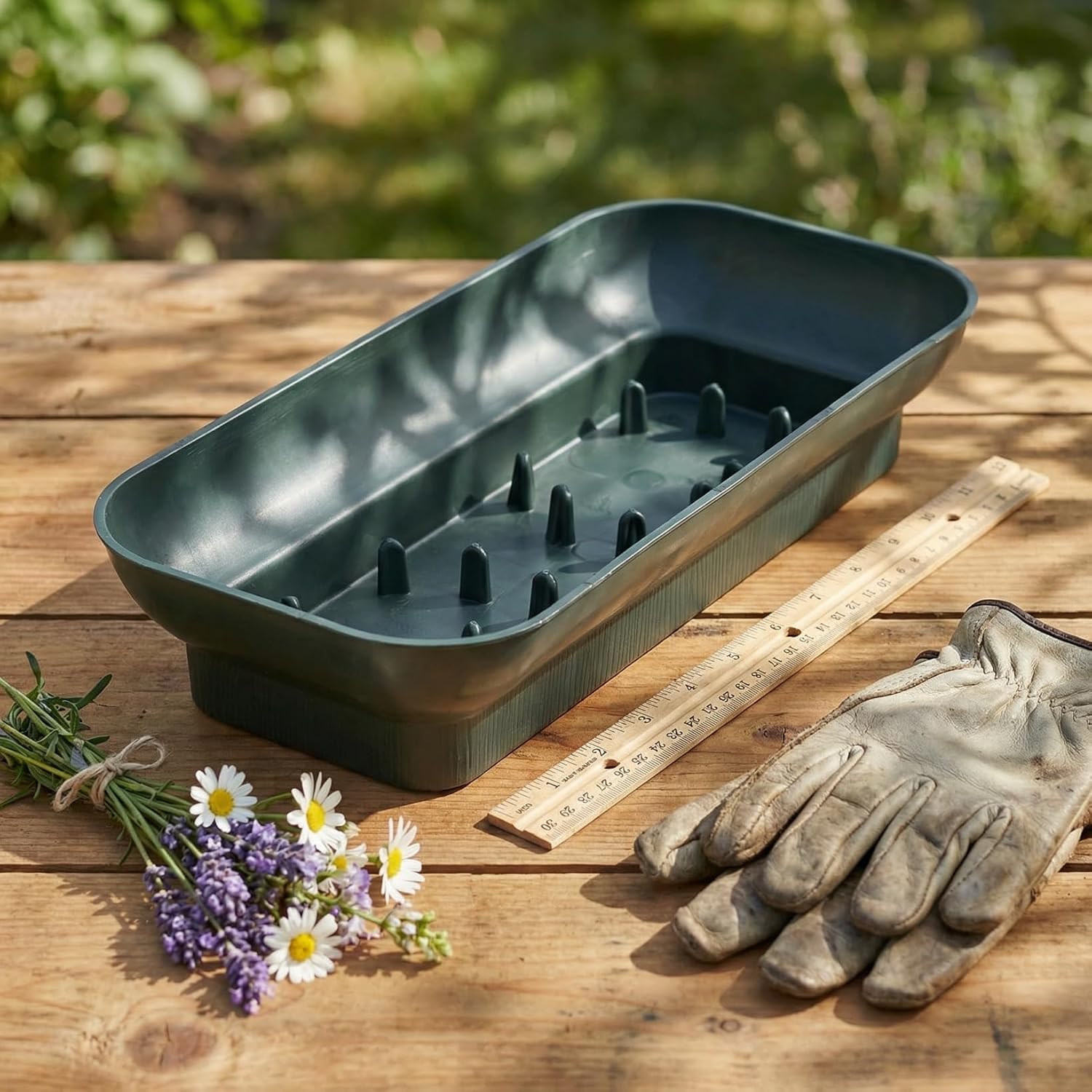SHINEOFI Floral Foam Tray for Flower Arrangements Plastic Flower Mud Holder Base 10.5X4.6X1.9 Inch Compact Design for Weddings Parties and Home Decor
