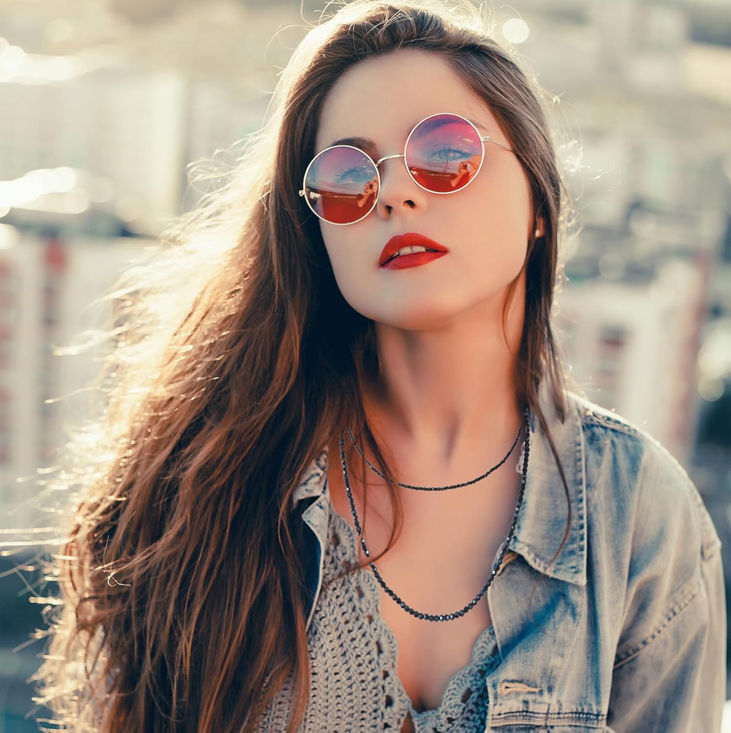 Black Tourmaline Choker Necklace for Women Layered Adjustable Goth Gothic Beaded Crystal Necklaces - Image 7