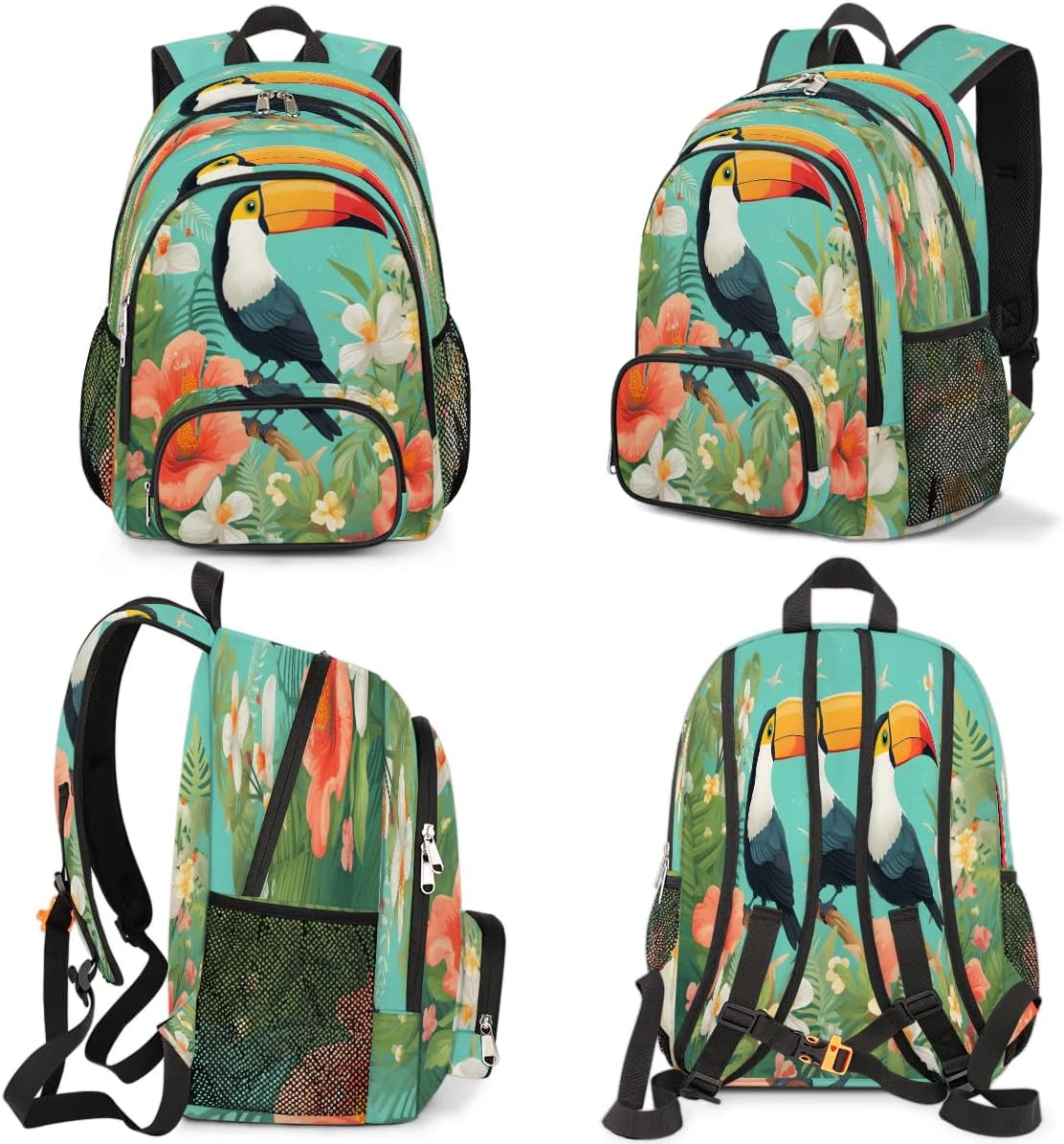 Tropical Toucan Backpack for Women Men Laptop Backpack Work Bag Travel Hiking Camping Casual Daypack