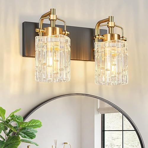 Miniatura 13 de Moderna lámpara de tocador de 4 luces con pantalla de cristal – Lámparas de baño cromadas sobre espejo Cromado,Negro Oro,Negro