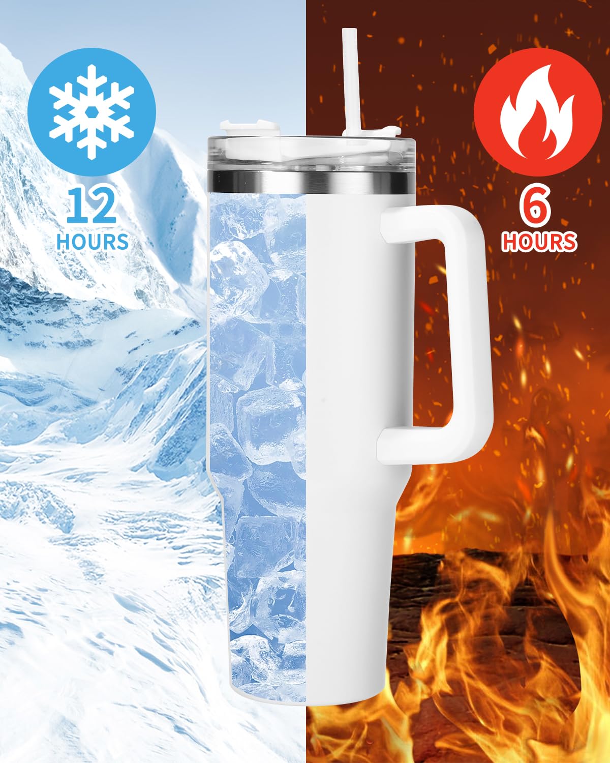Tasse Voyage Gobelet Isotherme En Acier Inoxydable Avec Paille - 540 Ml, Double Paroi, Anti-fuite, Poignée Rotative, Pour Café Froid Ou Boissons Gobelet Avec Paille Tasse Voyage Gobelet Isotherme En Acier Inoxydable Avec Paille - 540 Ml, Double Paroi, Anti-fuite, Poignée Rotative, Pour Café Froid Ou Boissons Gobelet Avec Paille