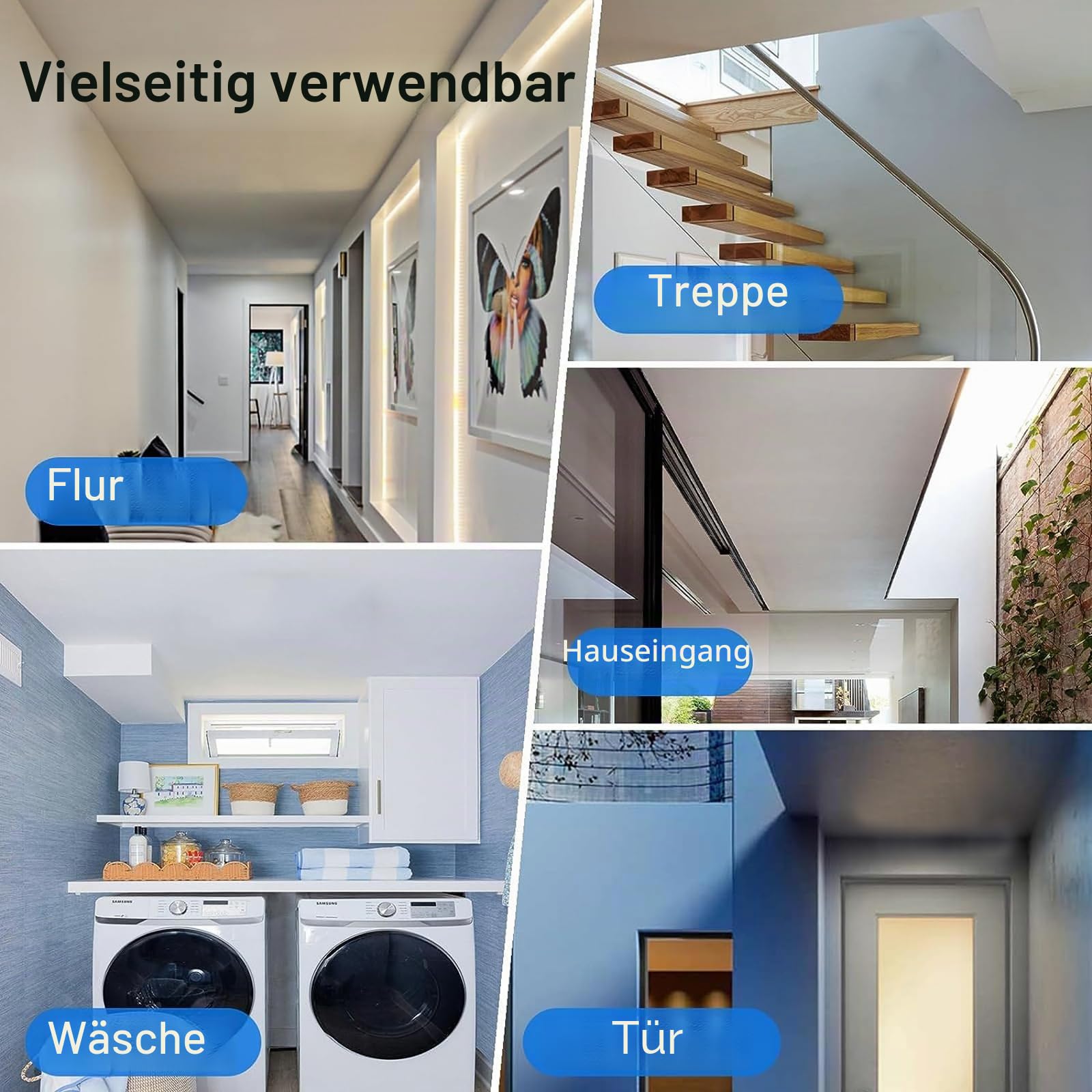 WiFi Smart Bewegungssensor, Infrarot-PIR-Bewegungssensor für das Heim-Alarmsystem, Mini-Kontaktsensor-Detektor mit App-Fernüberwachung, Benachrichtigungsalarm, kompatibel mit Alexa. 4 Stück