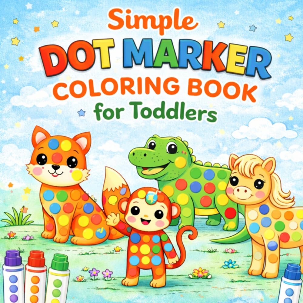 Simple Dot Marker Coloring Book for Toddlers: Big Easy Dots & Cute Animals | First Dot Marker Activity Book for Ages 2–4