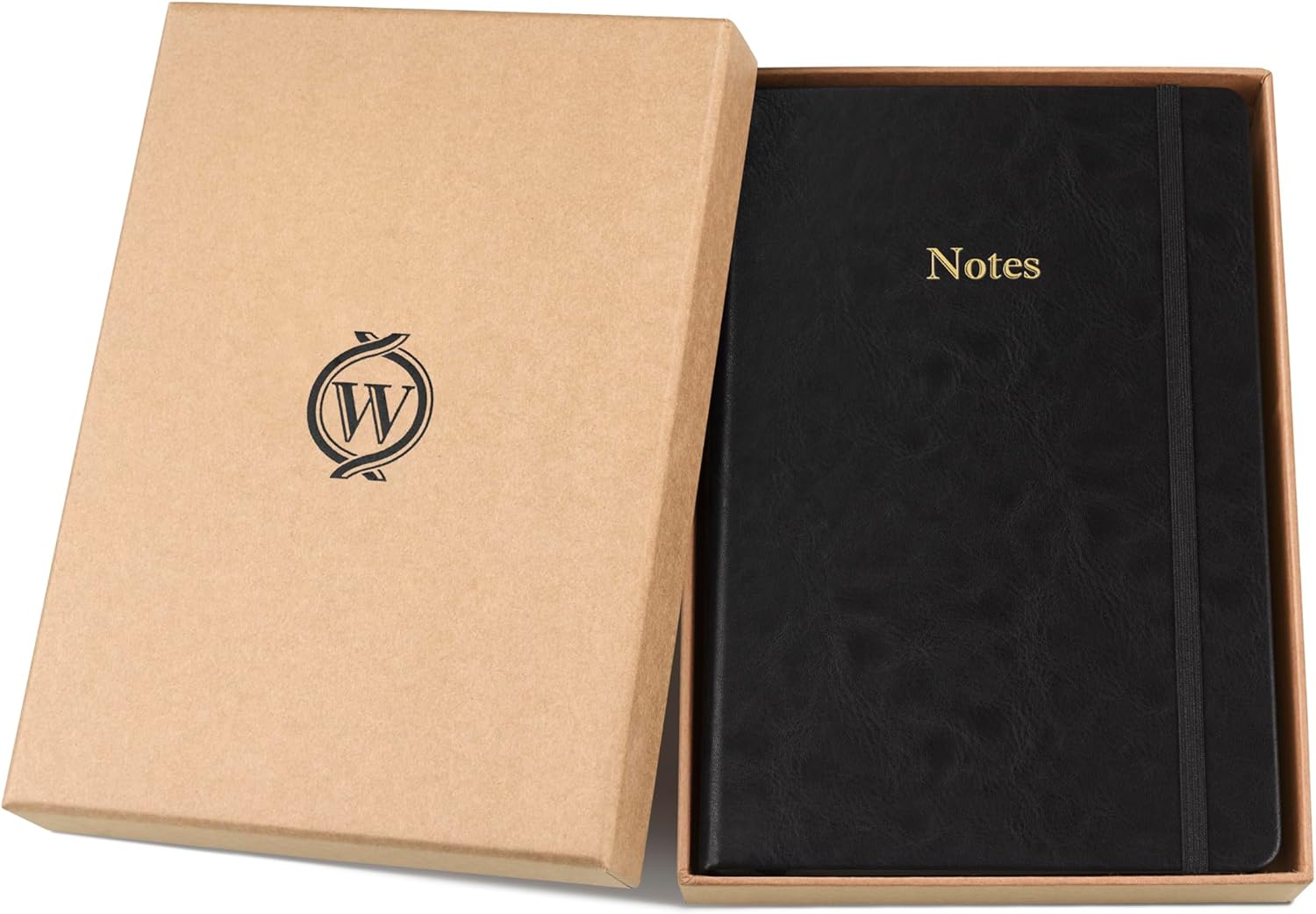 Wykeham's Executive Notebook – 8.5" x 5.5" – Customization Available (Black – Dotted)