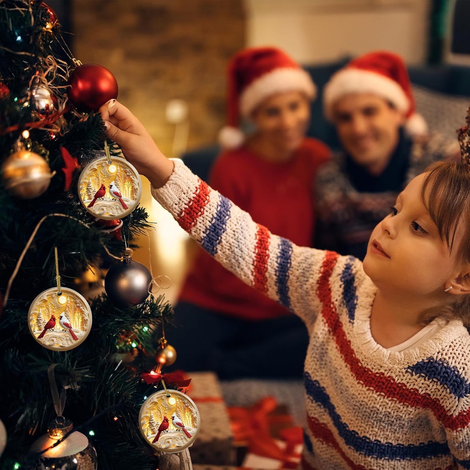 Red Cardinal Christmas Ornaments 2025 Exchange for Women, Men, Collectible Dated Year Ornaments for Tree 3D Visual Effectr Red Birds Keepsake in Loving Memory Cardinal Gifts Idea - Image 7