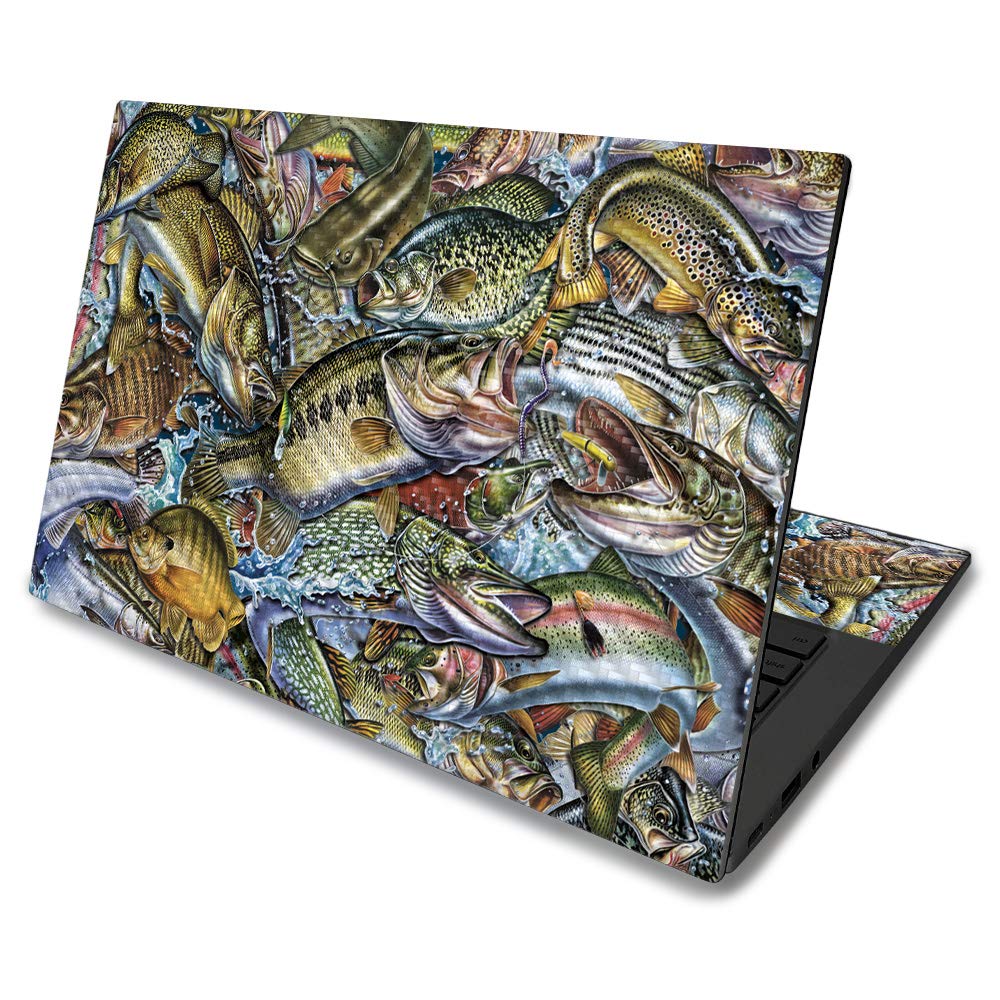 MightySkins Carbon Fiber Skin for Asus Chromebook C425 14" (2019) - Action Fish Puzzle | Protective, Durable Textured Carbon Fiber Finish | Easy to Apply, Remove, and Change Styles | Made in The USA
