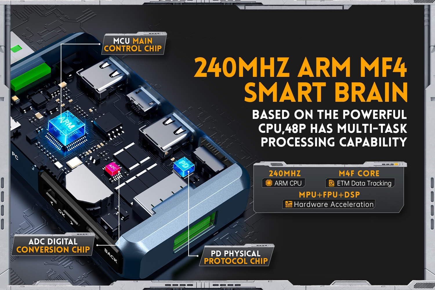 USB Tester FNIRSI FNB48P USB Tester Voltmeter Ammeter Type-C Fast Charge Detection Trigger Capacity Ripple Measurement with CNC Metal Shell(FNB48P with Bluetooth)