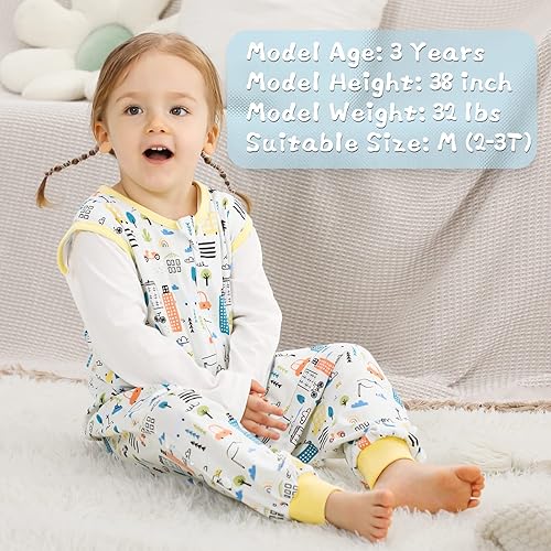 Miniatura 3 de WONDAY Saco de dormir para bebé con pies, saco de dormir con piernas para bebé, saco de dormir sin mangas con pies (automóvil, 12 meses a 2 años)