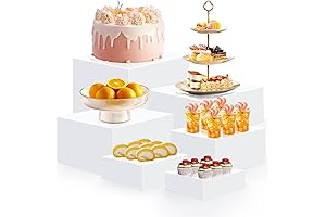 6 PACK Acrylic Buffet Risers for Display Stand