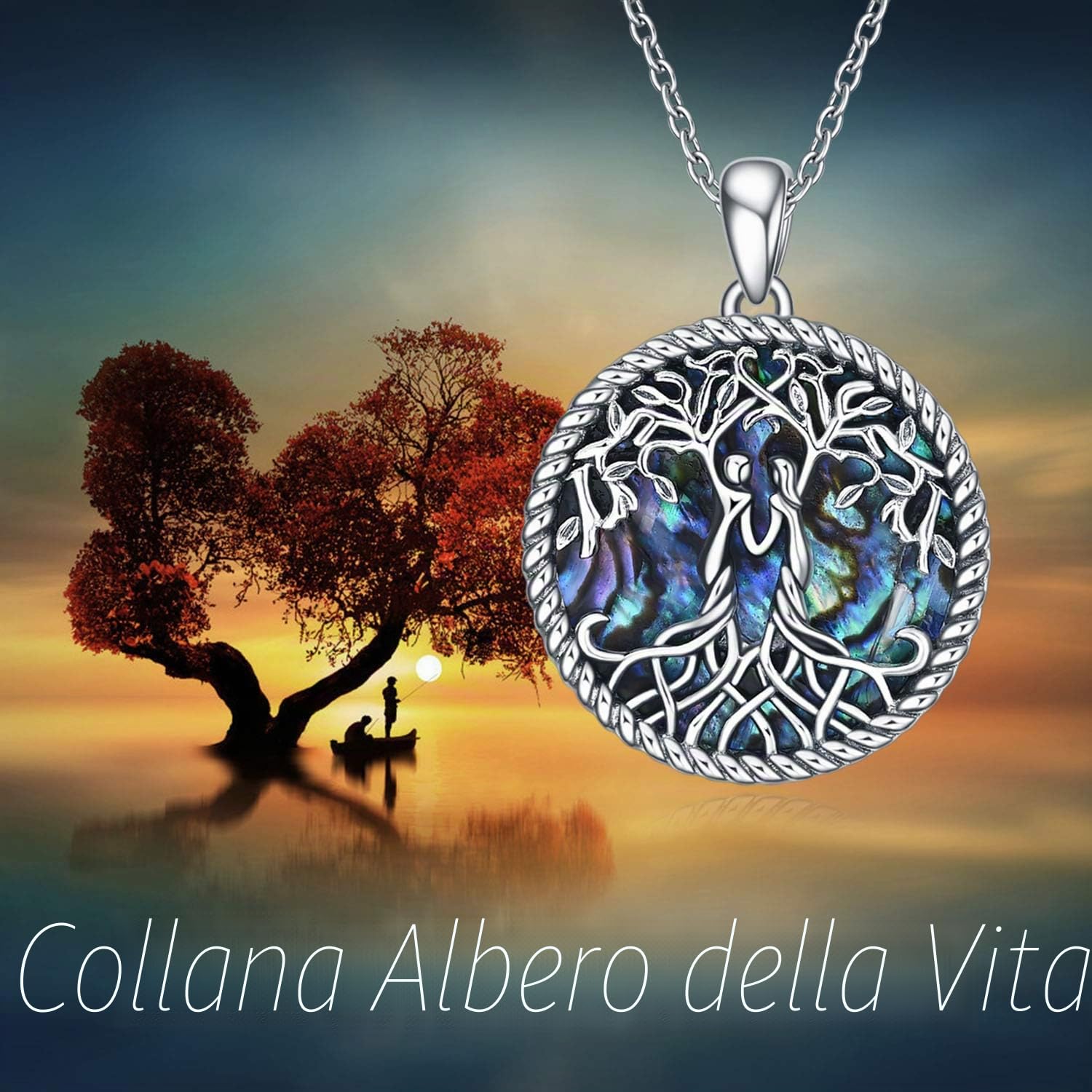 YFN Regali per Sorelle da Sorella, Gioielli in Argento Sterling con Collana con Ciondolo per Sorella Albero Della vita, Collane Regalo per Gioielli di Compleanno per Sorelle