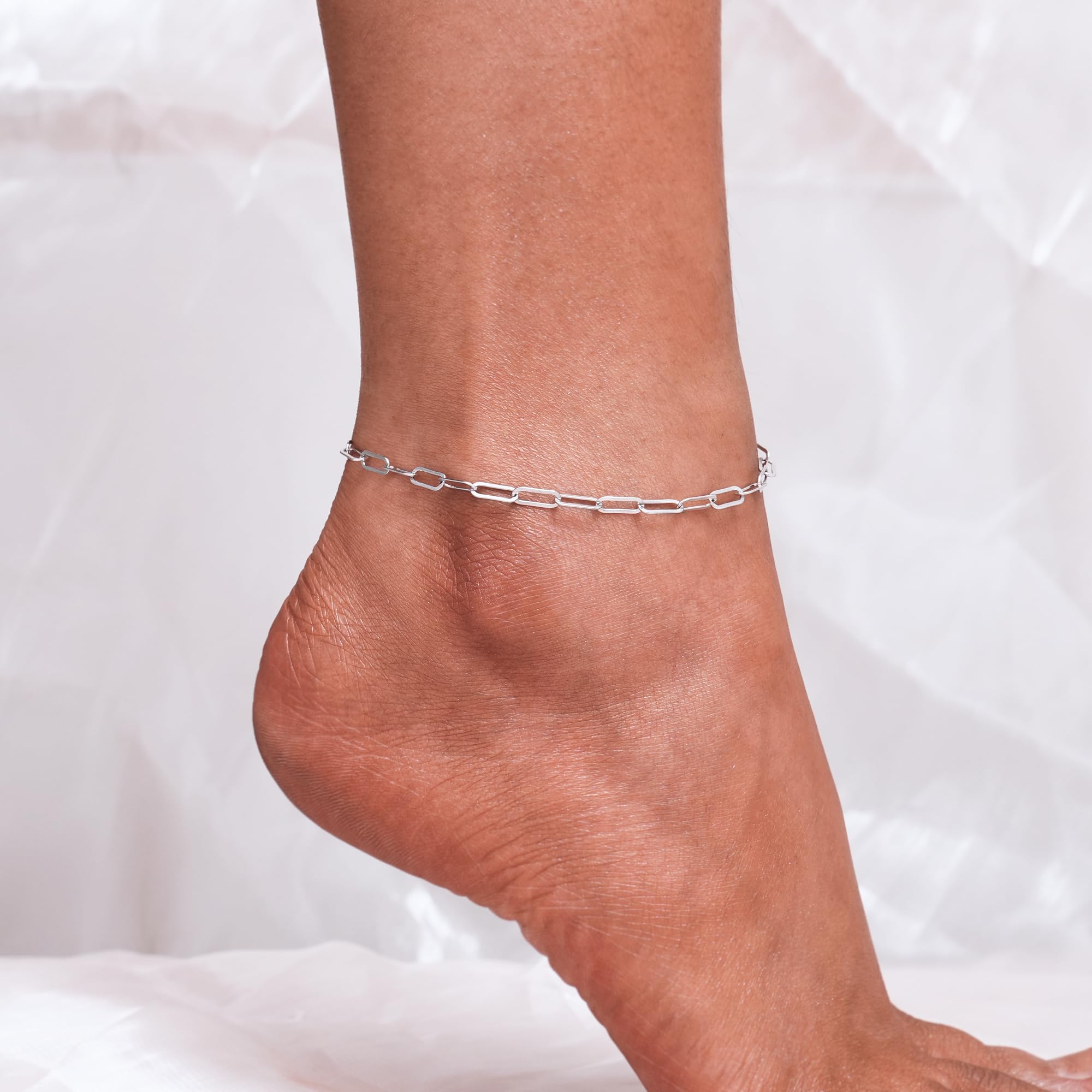 Silver Ankle Bracelet Multilayer Anklets for Women Satellite, Star, Cross, Circle, Butterfly, Teardrop, Oval Disk Layered Anklet Beach Jewelry