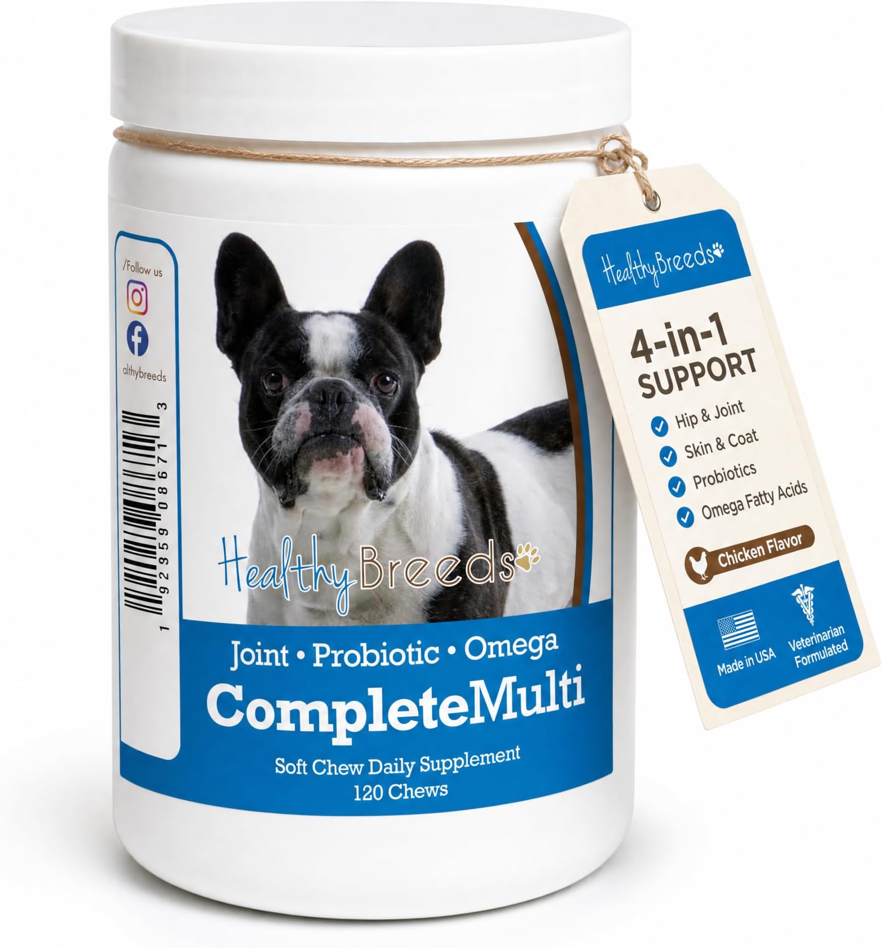 Healthy Breeds French Bulldog All in One Multivitamin Soft Chew 120 Count