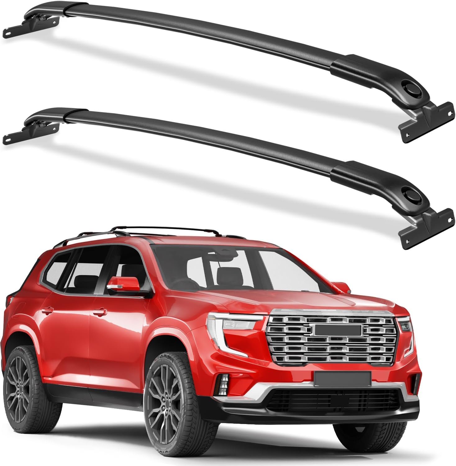 Wonderdriver 220lbs Roof Rack Cross Bars Compatible with GMC Acadia 2024 2025 2026 (with Side Roof Rails), Heavy Duty All-Metal Aluminum Roof Rails Crossbars Cargo Canoe Black