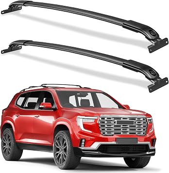 Wonderdriver 220lbs Roof Rack Cross Bars Compatible with GMC Acadia 2024 2025 2026 with Raised Side Rails, Heavy Duty All-Metal Aluminum Roof Rails Crossbars Cargo Canoe Black