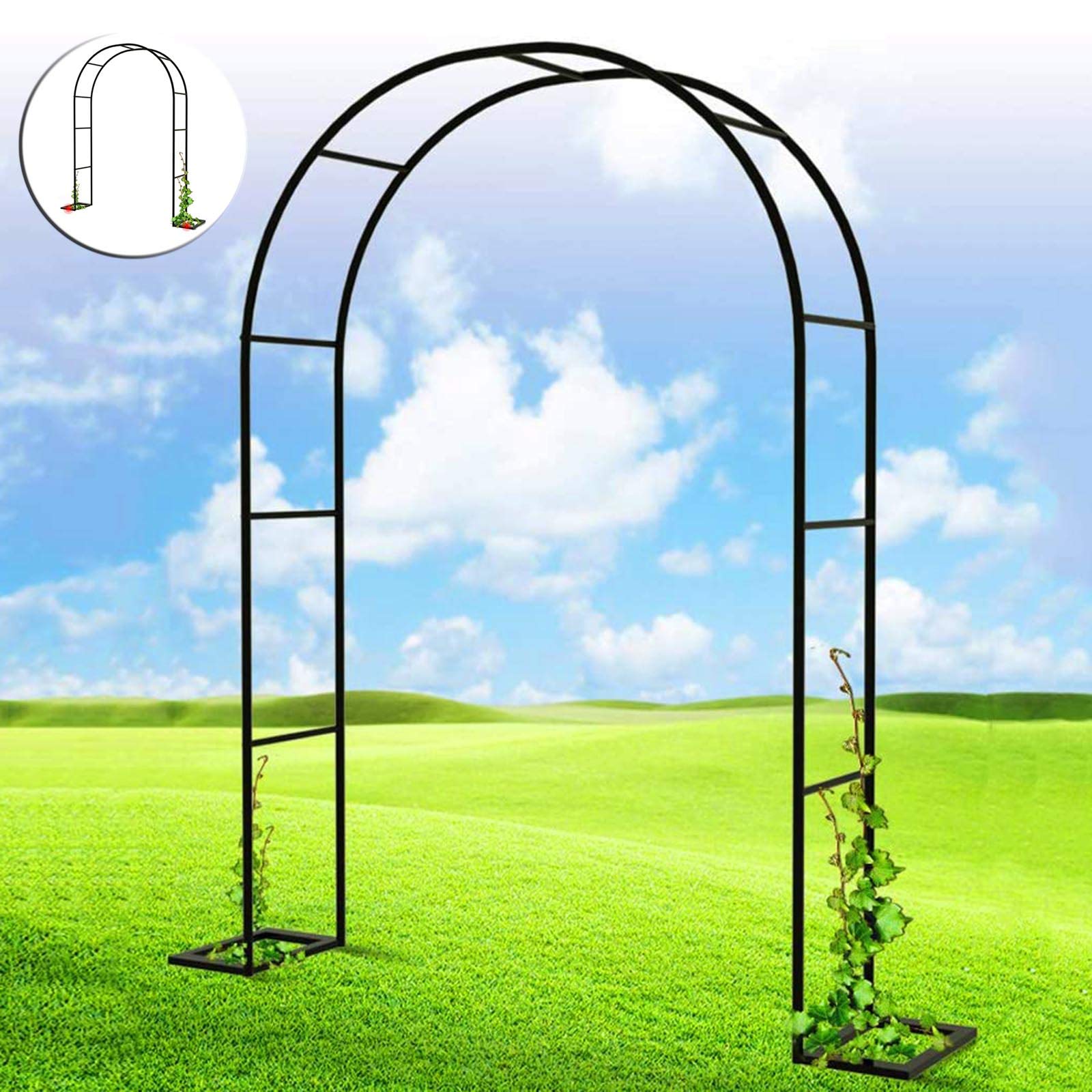 Arche de jardin en métal robuste et élégant, pergola décorative grand format haut de gamme