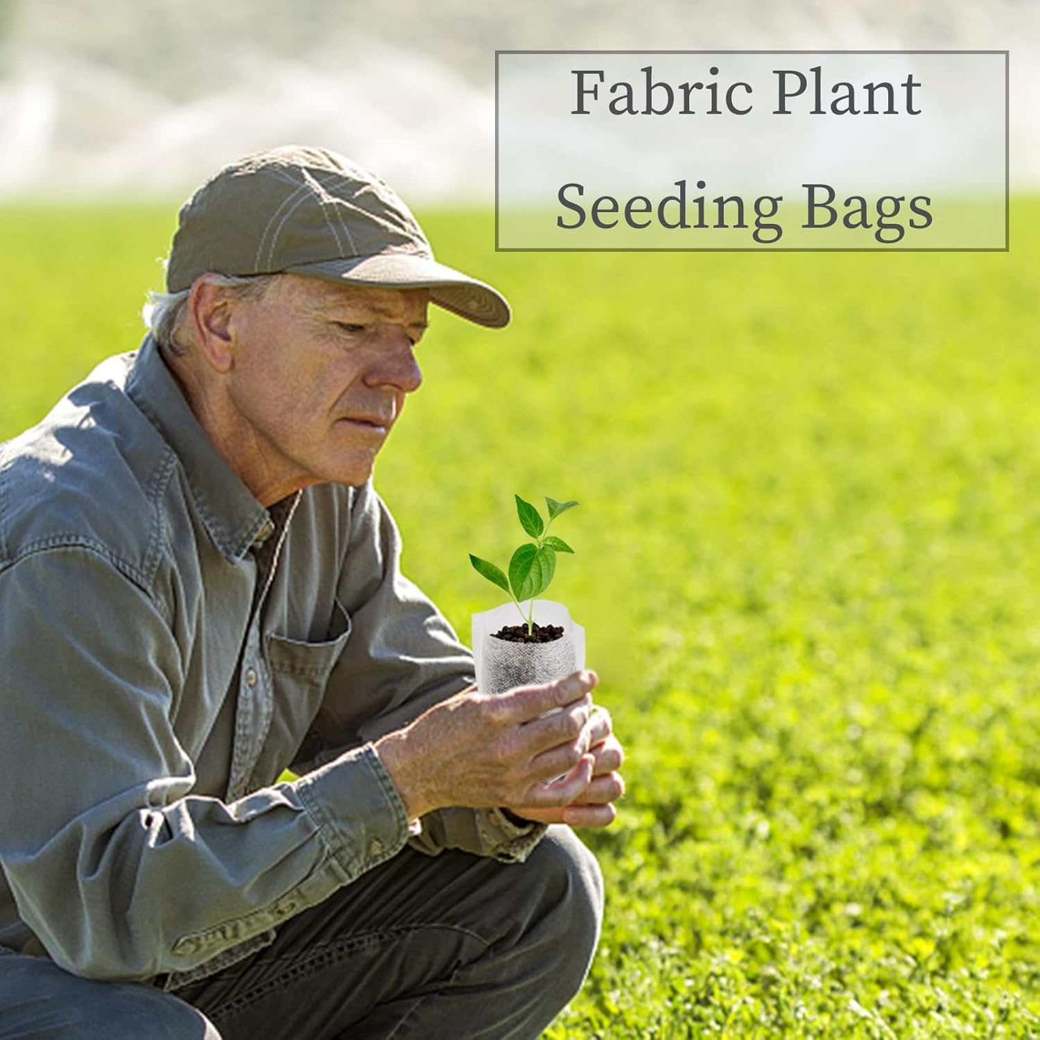 Yesland 1100 Pcs Degradable Non-Woven Plant Nursery Bags - Fabric Plant Seeding Bags Plant Grow Bags - 4 Assorted Sizes Nursing Growing Pouch for Vegetable, Flower, Plant Grow