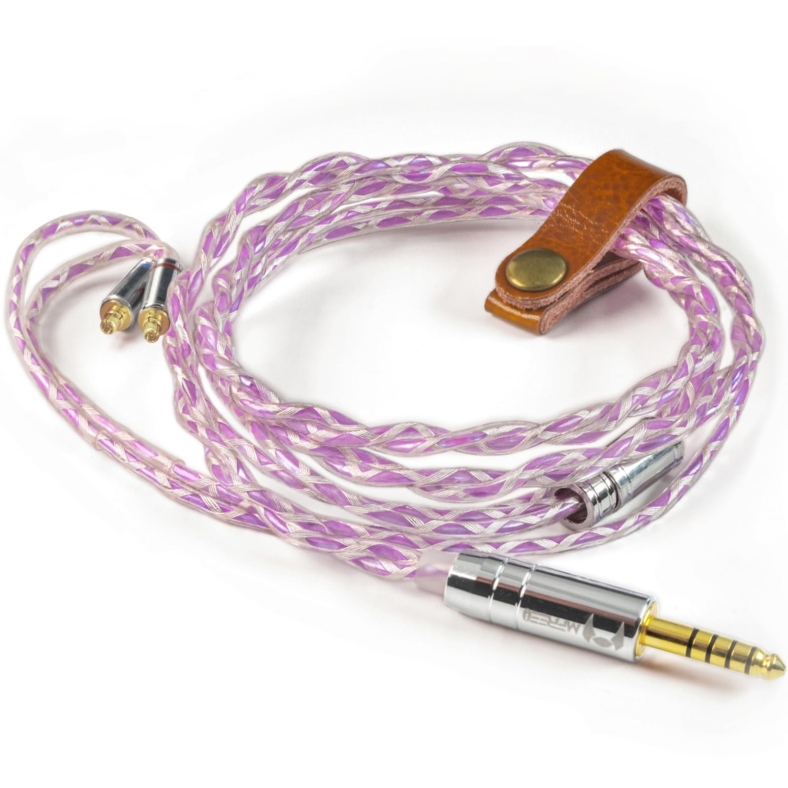 mfreeo Premium IEM Earphone Audio Cable, Silver-Plated Square Structured Core Wire, Balanced Upgrade Cable, Braided Hi-Fi Replacement Extension Cord 1.2M (4.4mm Jack to MMCX)