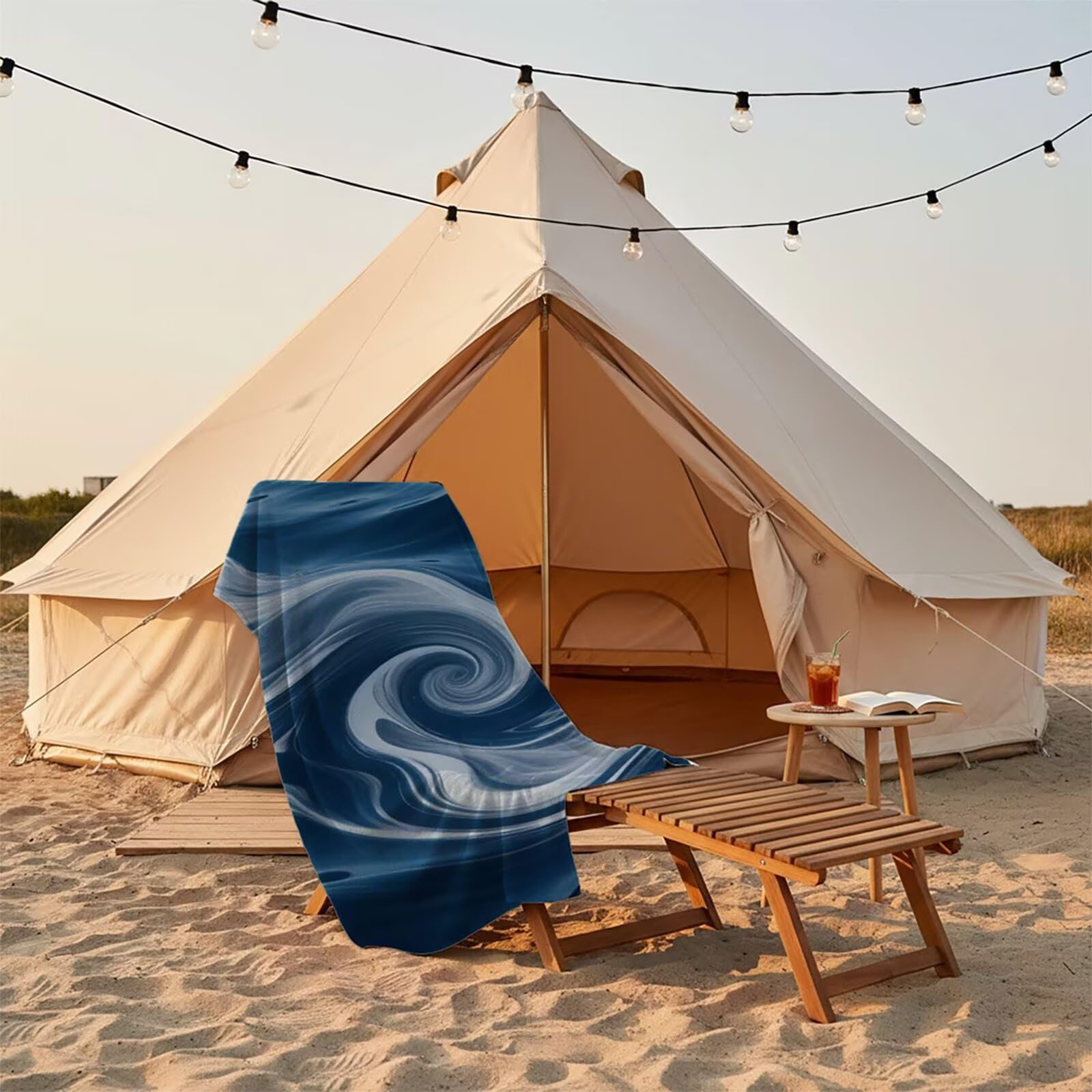 Serviette de Plage XXL 100x200 cm Tapis de Plage Abstrait Doux et Respectueux de la Peau Séchage Rapide Résistant au Sable ALS Serviette de Bain pour Gym Yoga Sport Camping Voyage Paysage LSTJ-0968